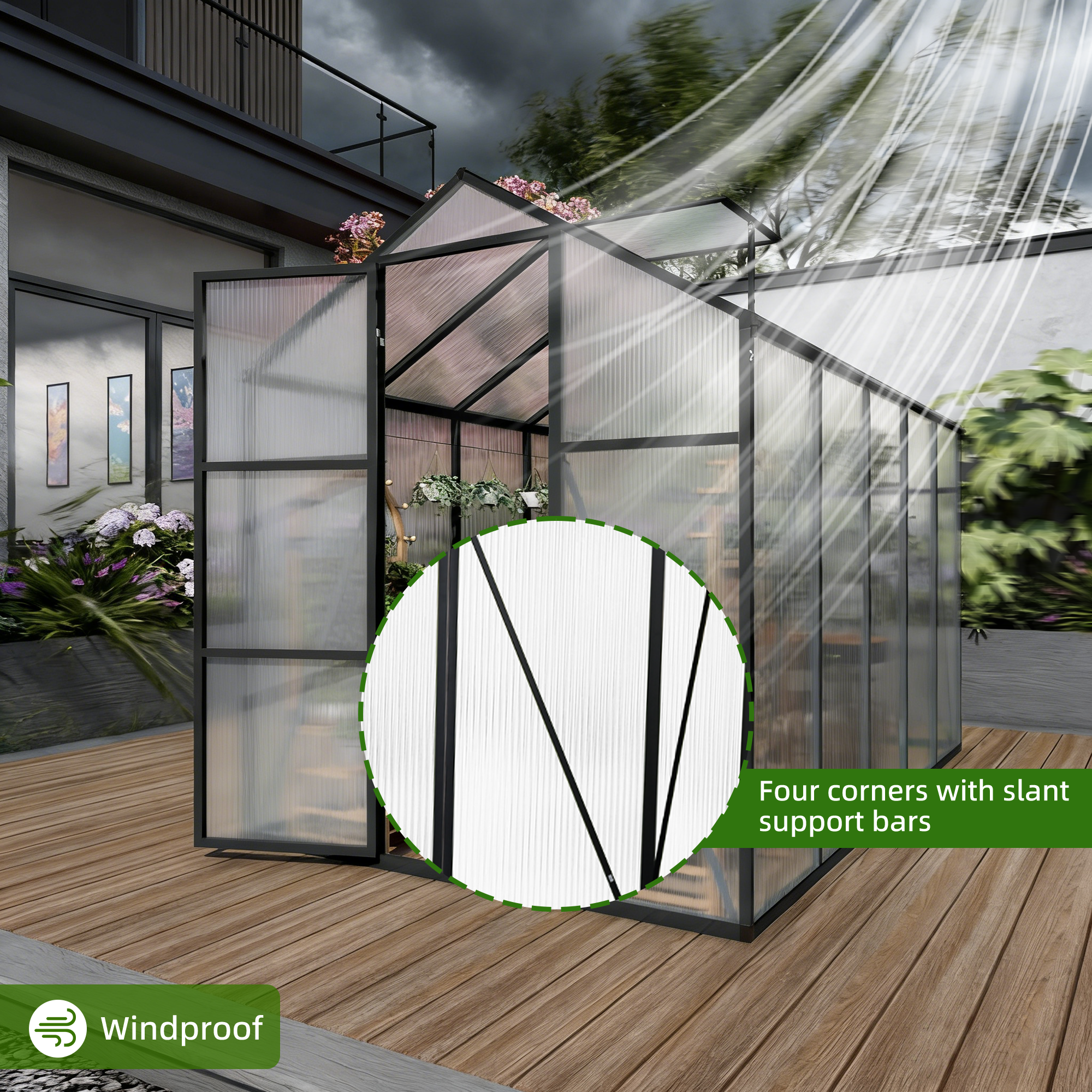 6x10FT Walk-in Outdoor Greenhouse