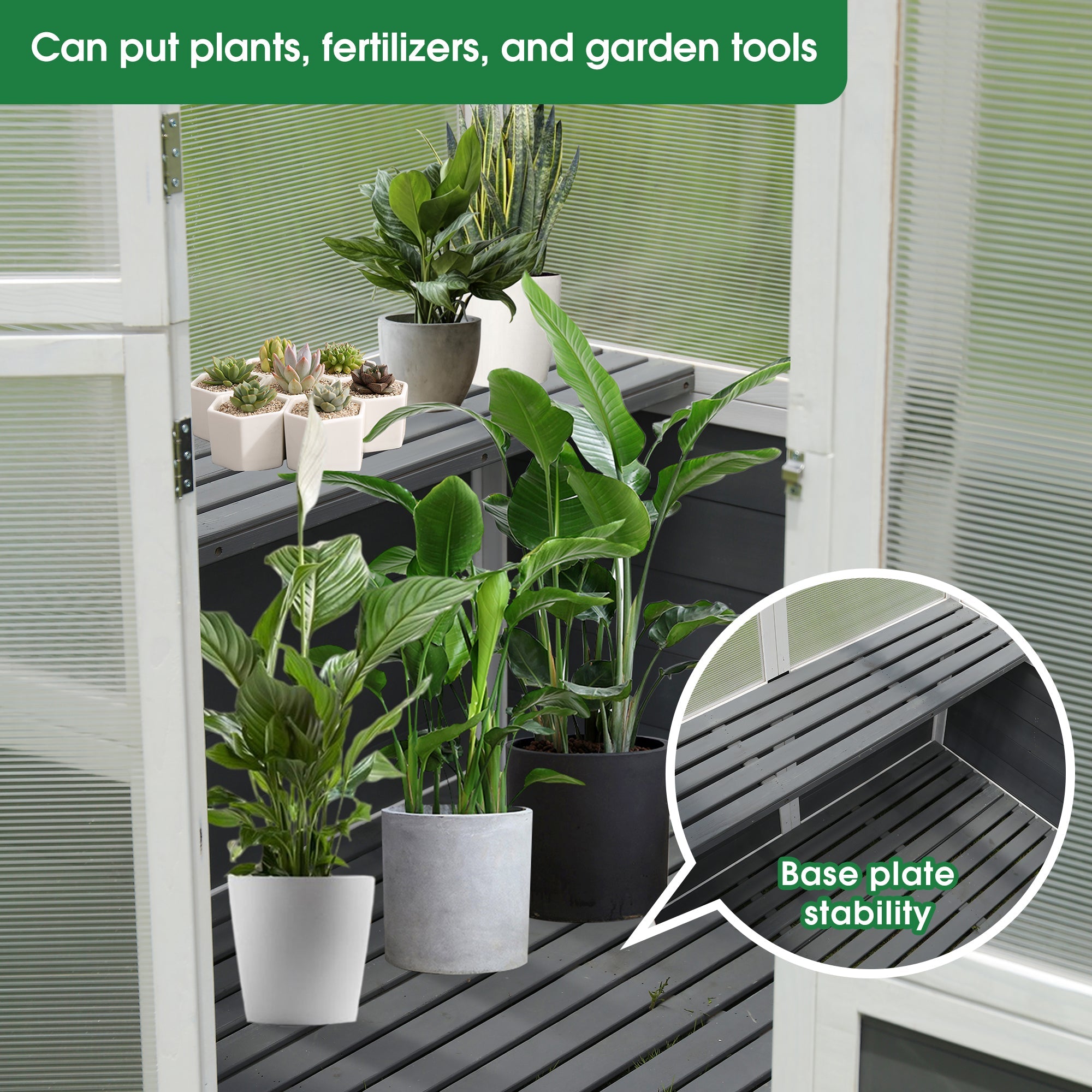 Wooden Greenhouse Polycarbonate Garden Shed for Plants