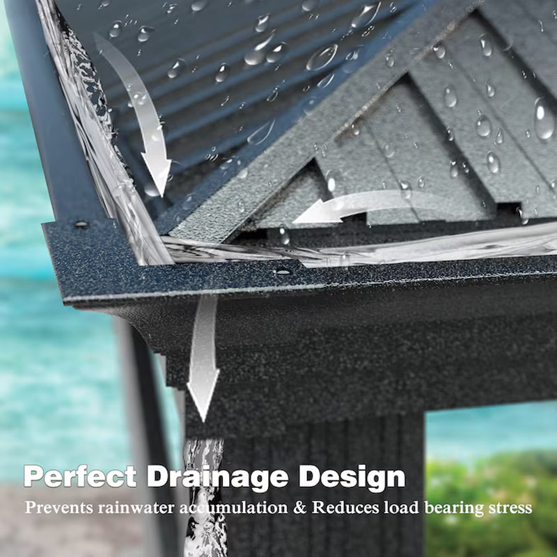 14-Ft X 12-Ft Hard Top Black Gazebo with Hardtop Roof