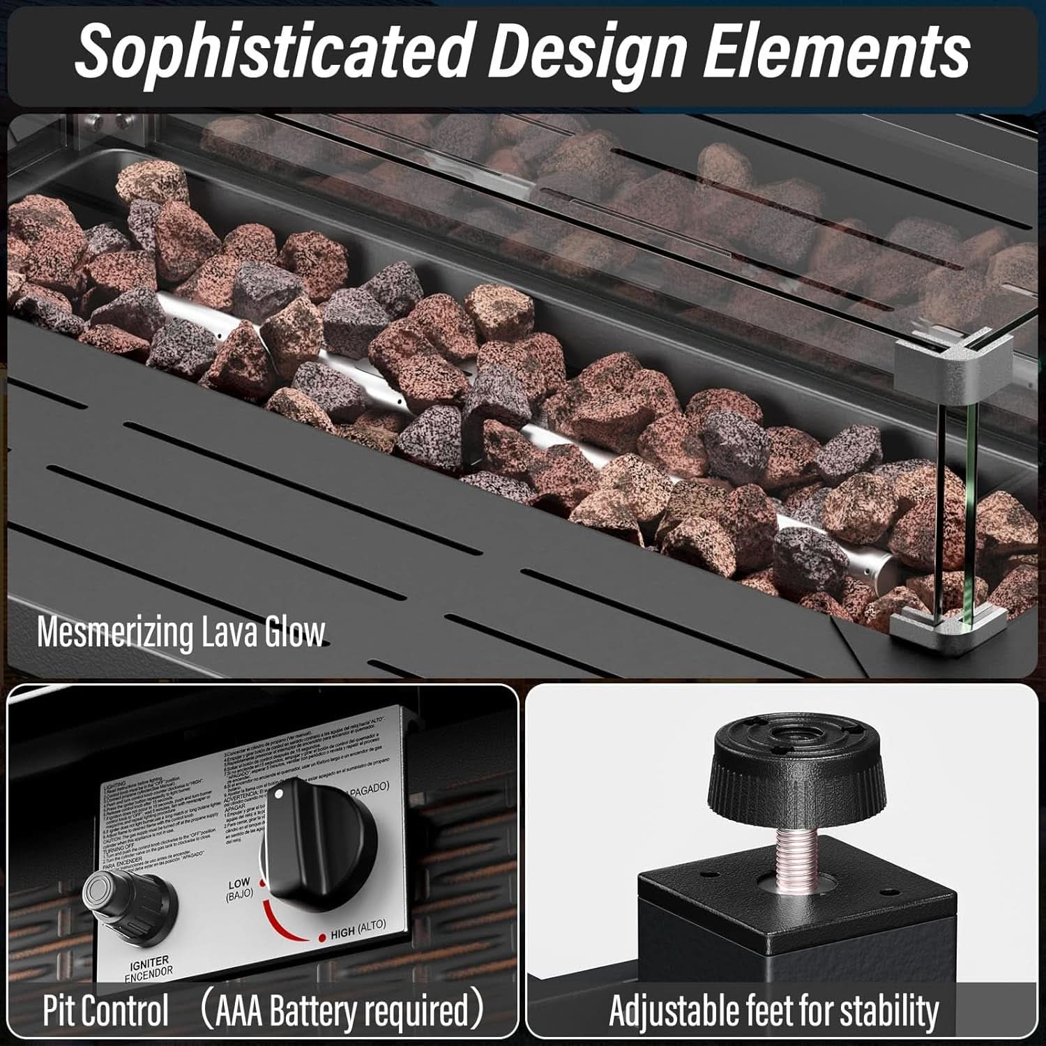 8 Piece Patio Set With 50000 BTU Propane Fire Pit Table