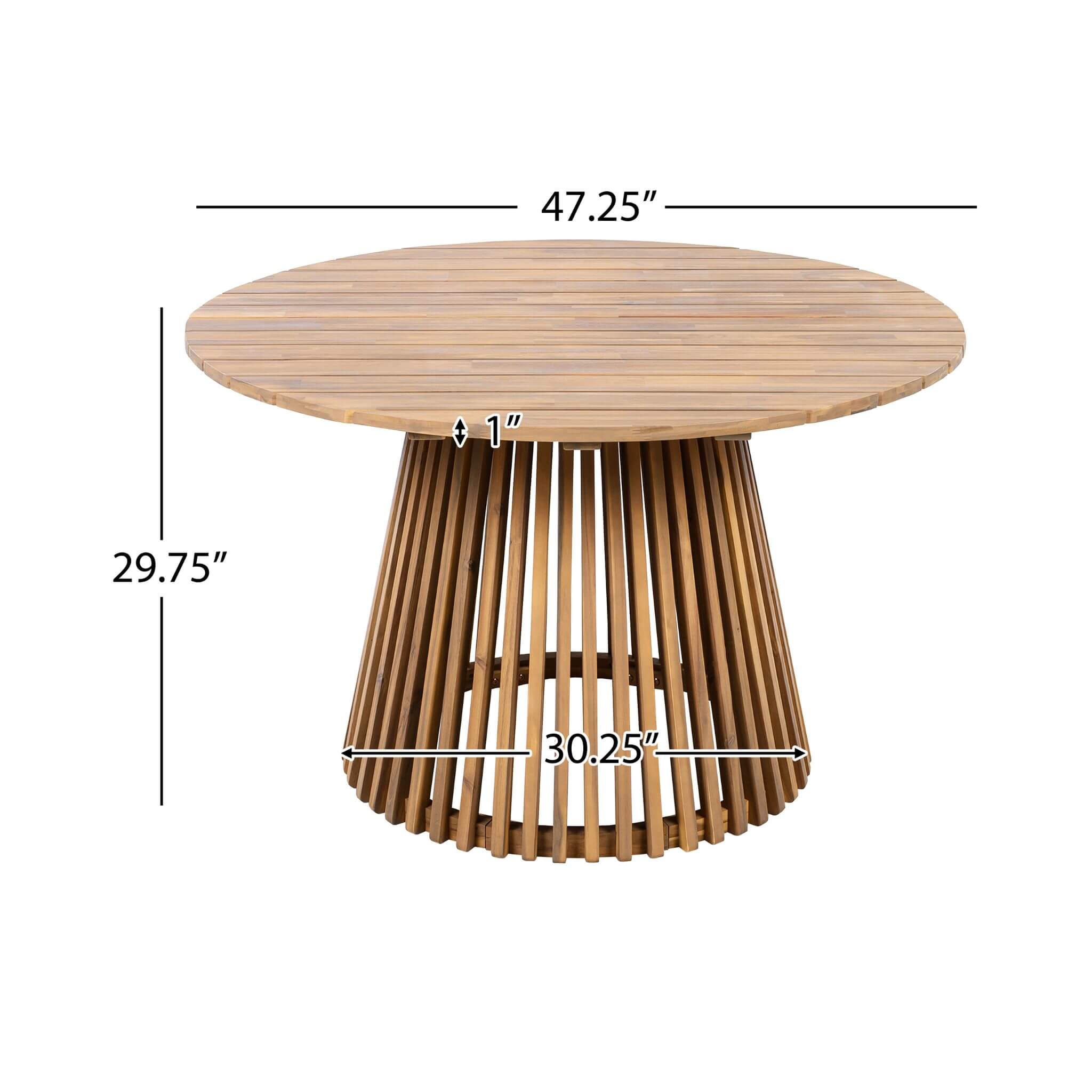Alora 5-Piece Acacia Wood Outdoor Patio Dining Set with Chairs and Table