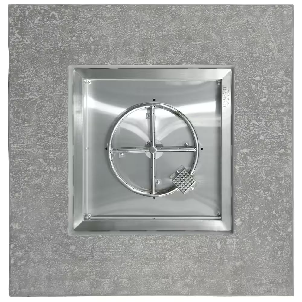 Manhattan Outdoor Fire Pit 36 In. X 36 In. Square Concrete Propane Fire Table with Lava Rocks and Cover