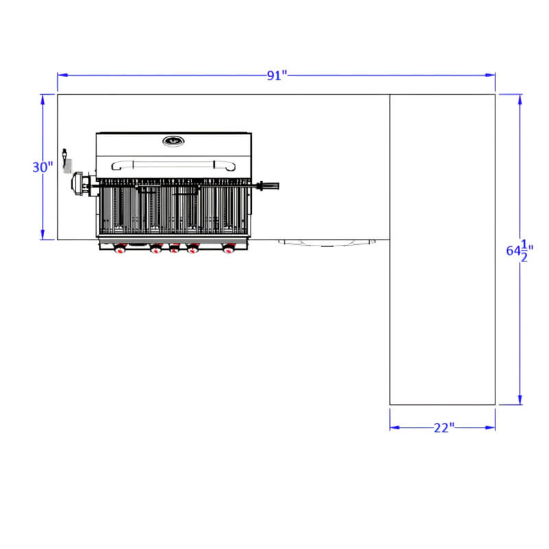 Bull Luxury Q L-Shaped BBQ Grill Island