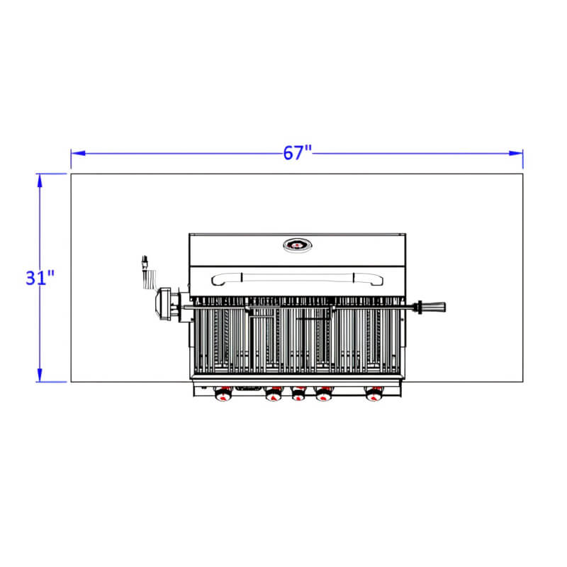 Bull Master Q 5.5-Foot BBQ Grill Island