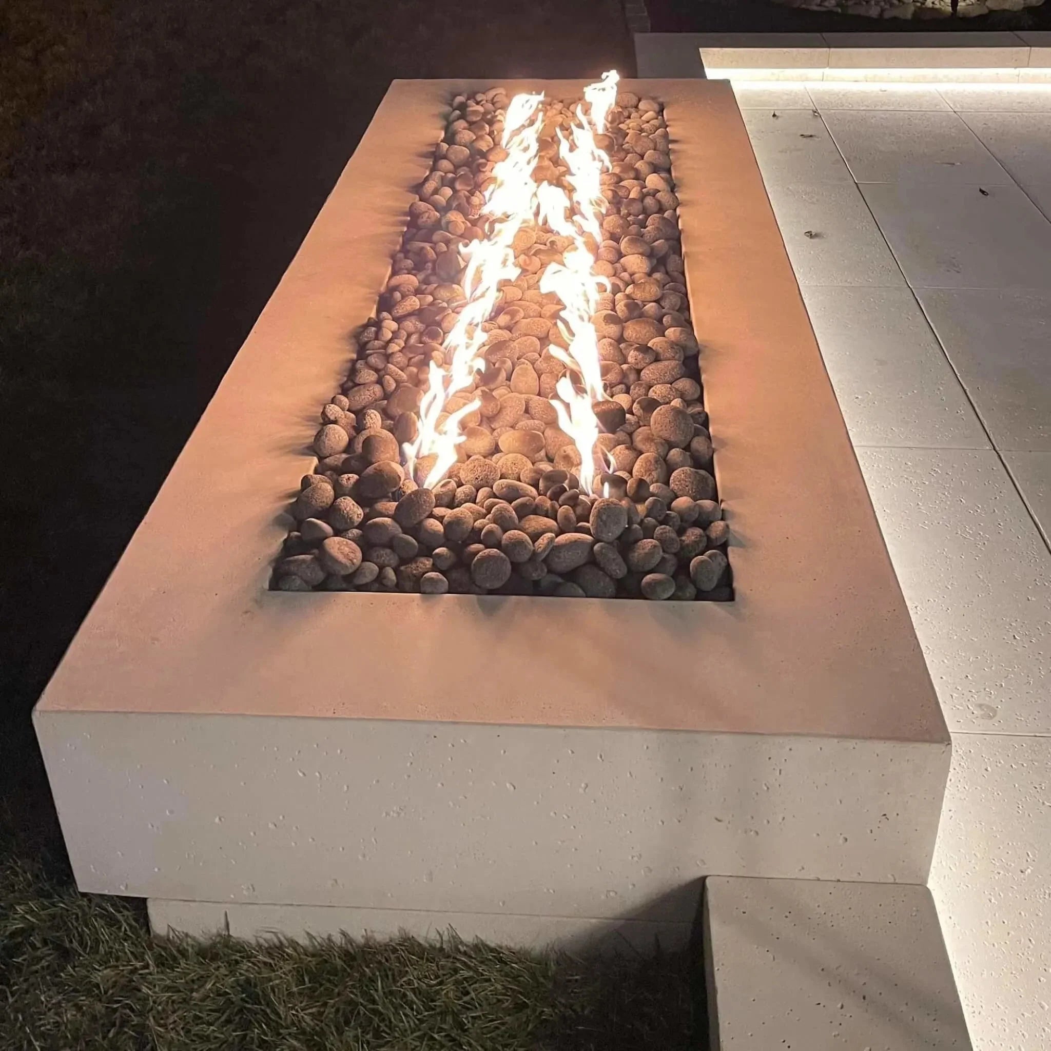HPC Fire Rectangle Flat Fire Pit H-Burner Kit (On/Off Electronic Ignition)