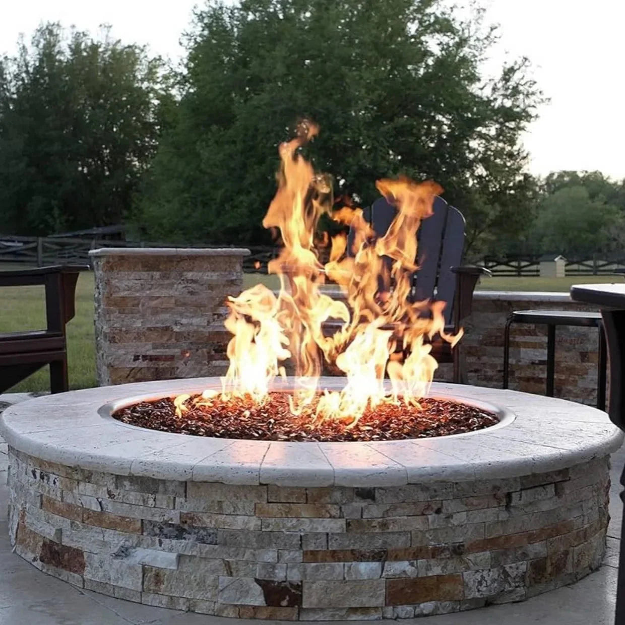 HPC Fire Round Torpedo Drop-In Fire Pit Burner Kit (On/Off Electronic Ignition)