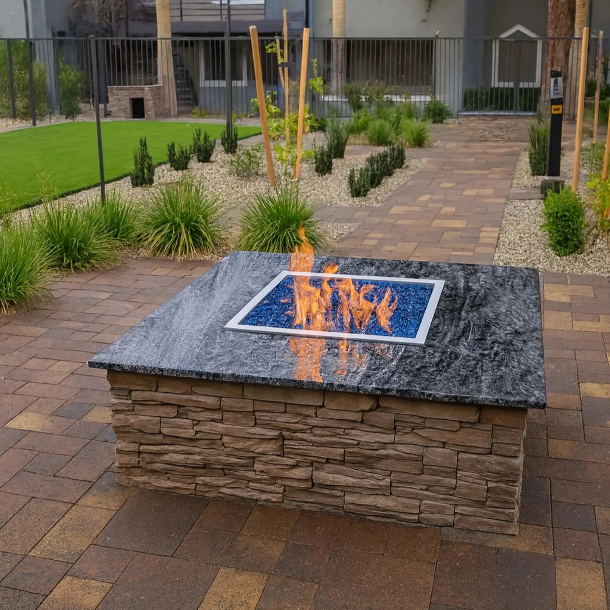 Square Drop-In On/Off Electronic Ignition Fire Pit Burner Kit by HPC Fire