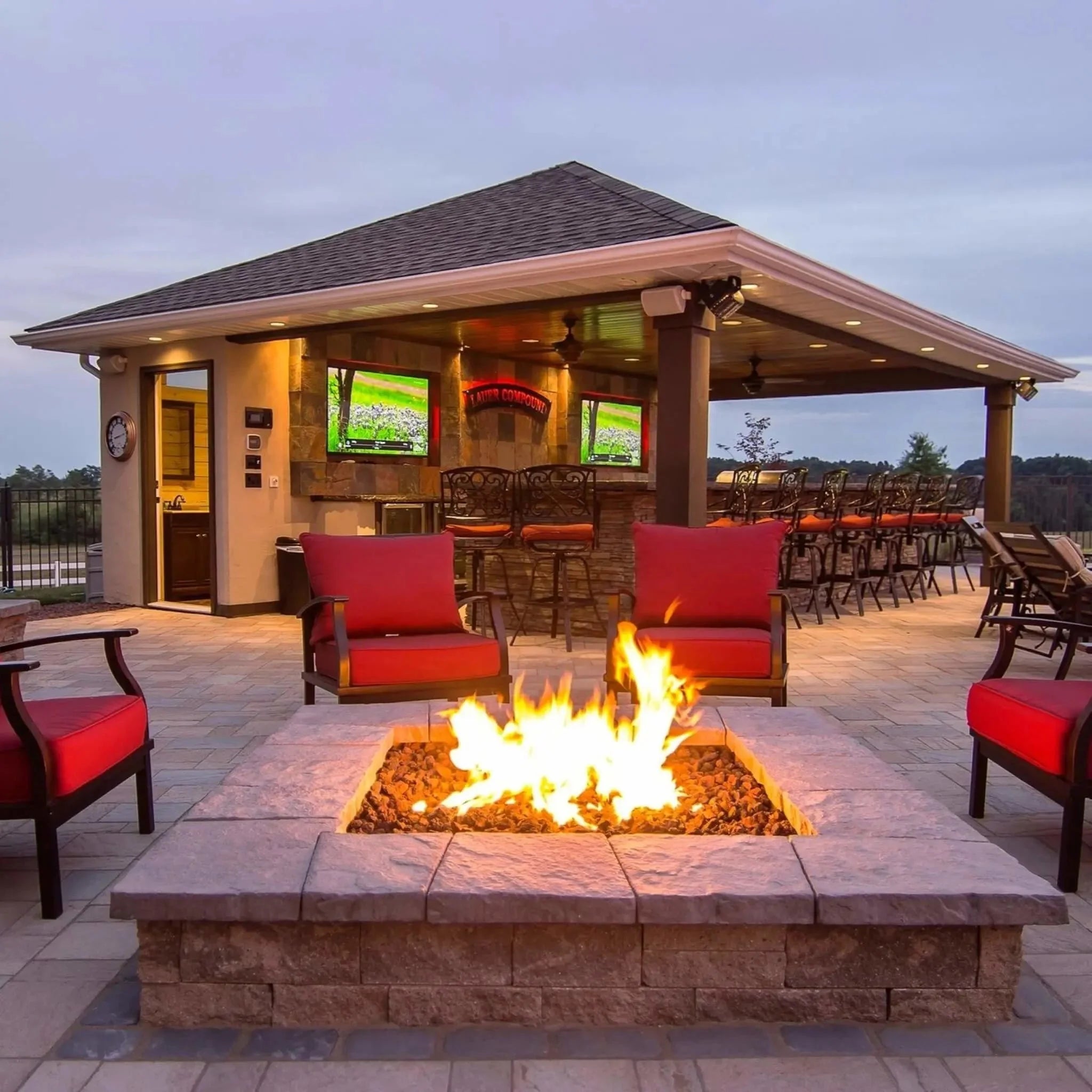 HPC Fire Square Flat Torpedo Fire Pit Burner Kit (On/Off Electronic Ignition)