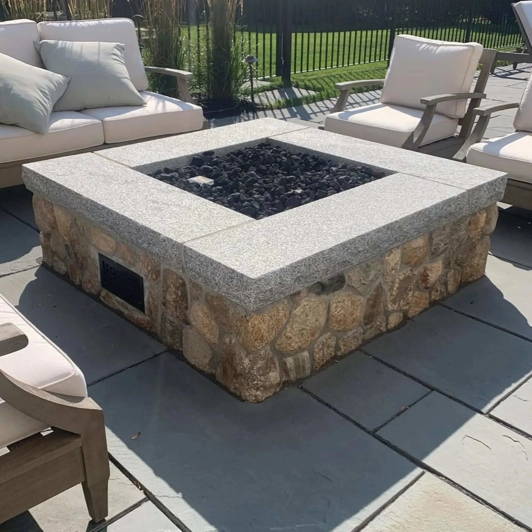 HPC Fire Square Flat Torpedo Fire Pit Burner Kit (On/Off Electronic Ignition)