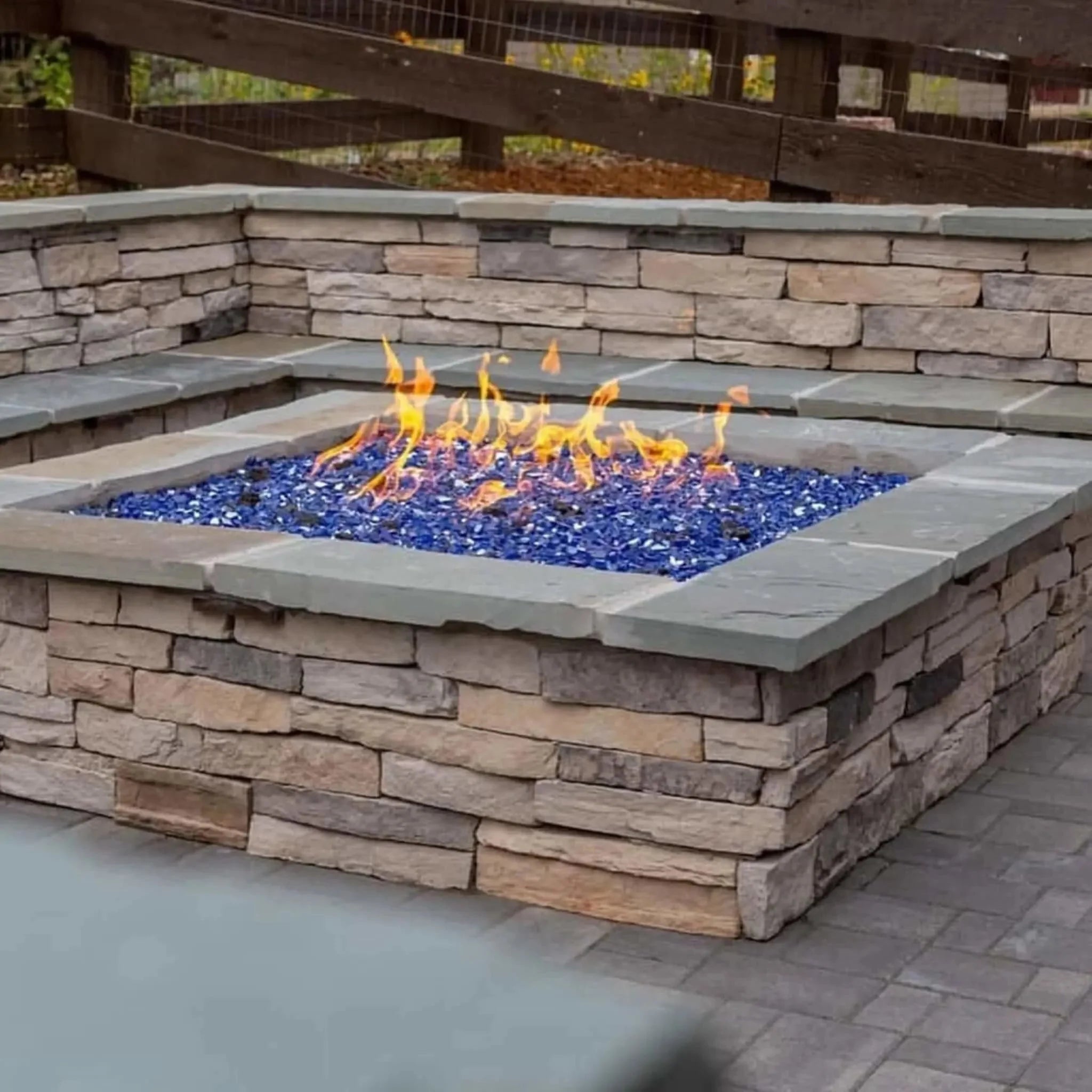 HPC Fire Square Flat Torpedo Fire Pit Burner Kit (On/Off Electronic Ignition)