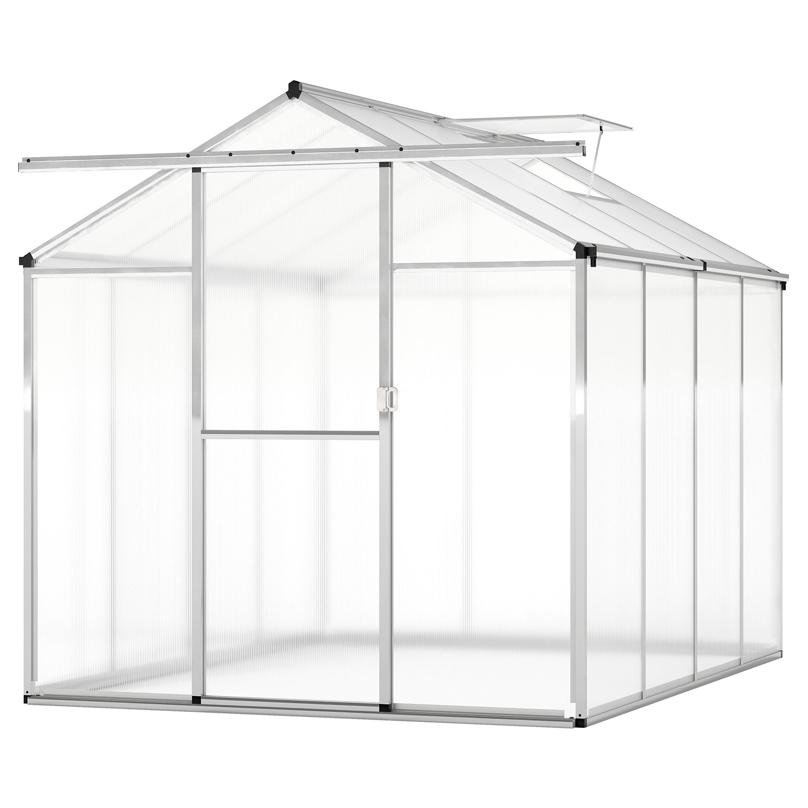 Large Walk-in Green House with Rain Gutters and Polycarbonate Panels