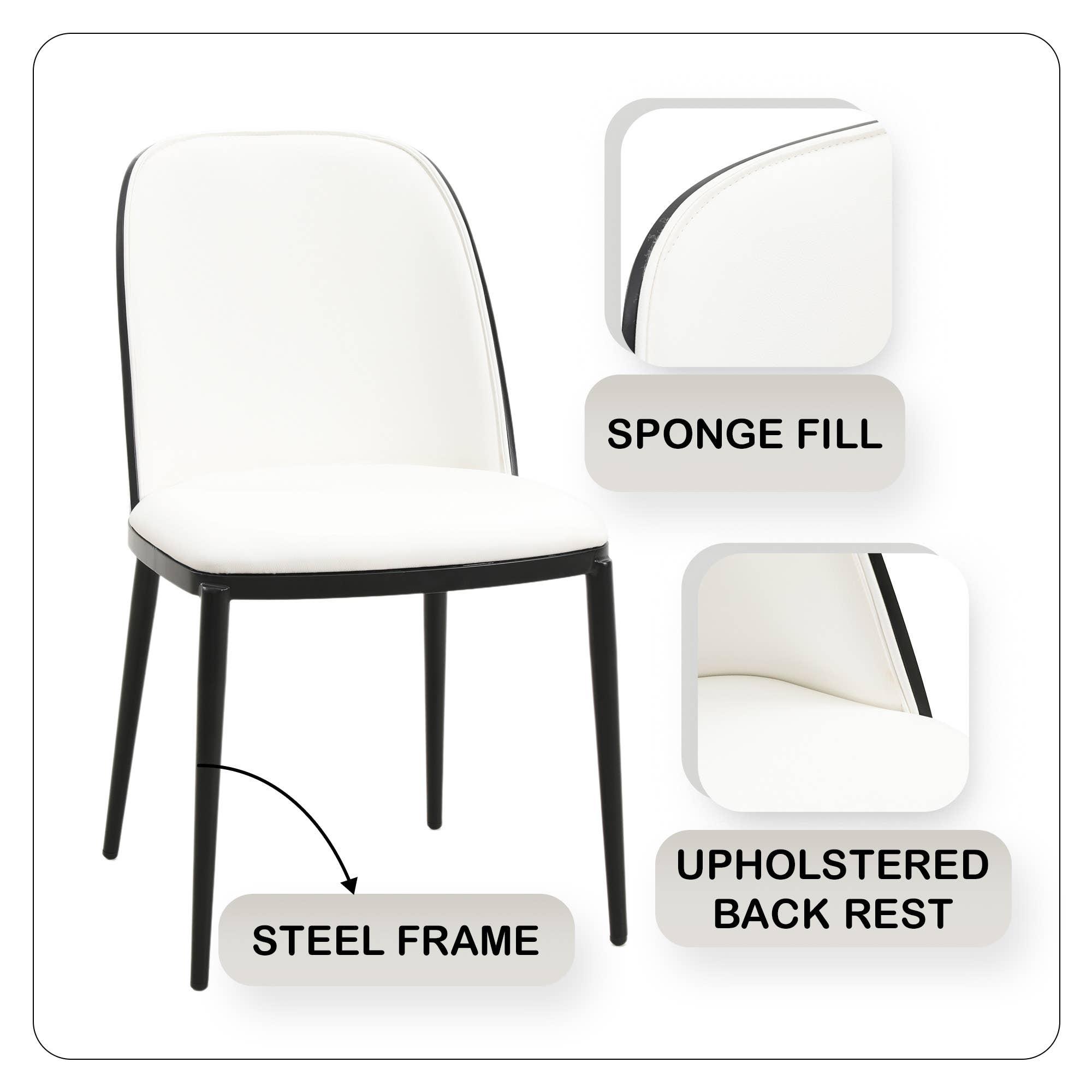 LeisureMod Tule Dining Set with 8 Chairs and 83" Oval Table