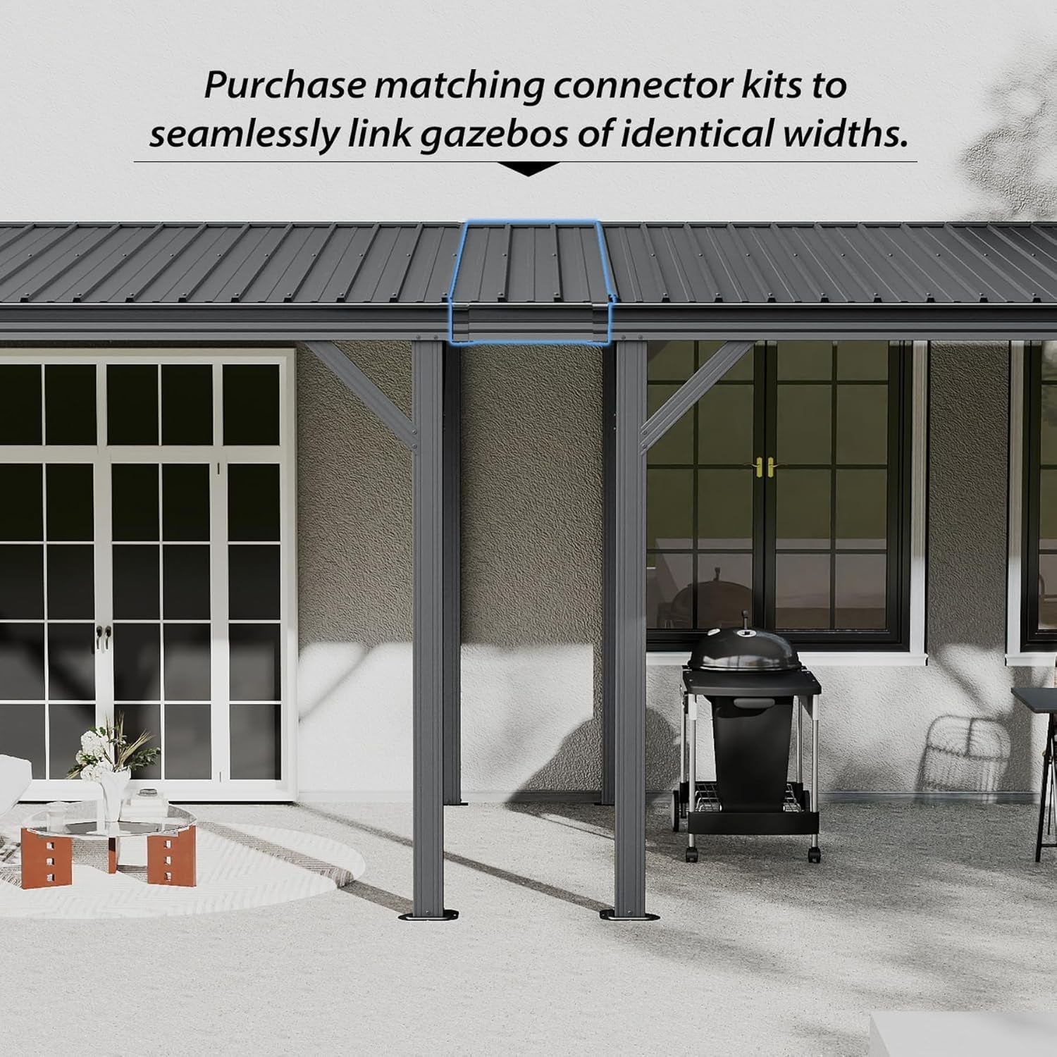 10'x16' Hardtop Wall Mounted Gazebo