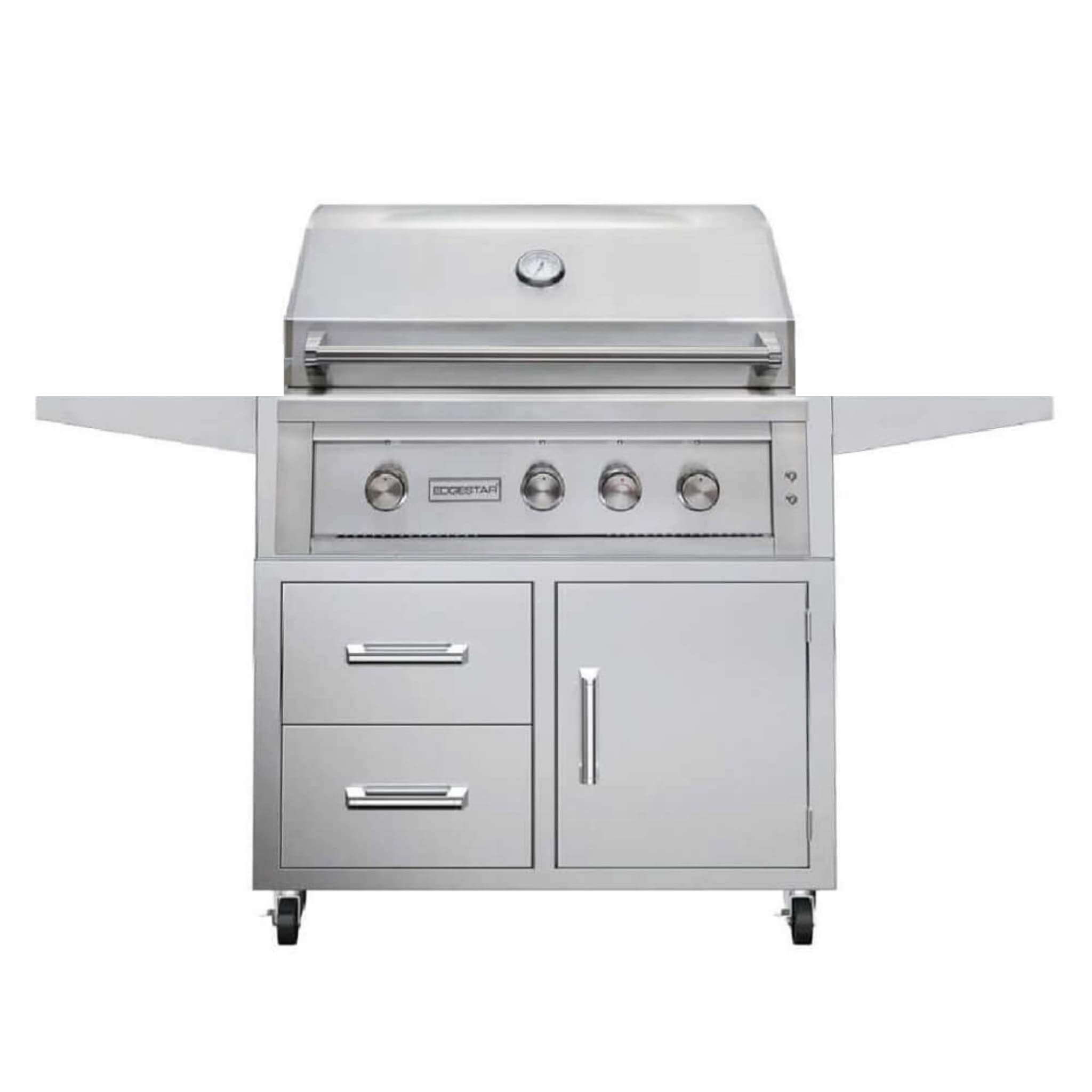 EdgeStar 36-Inch Liquid Propane Freestanding Grill Cart with Rotisserie and LED Lighting