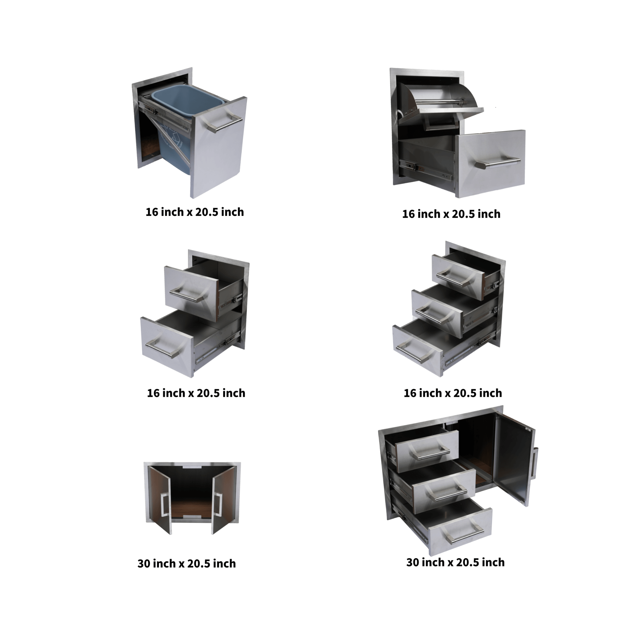 Premium Outdoor Kitchen with 32-Inch Built-In Stainless Steel Gas Grill, Ice Box, Door and Drawer Combo