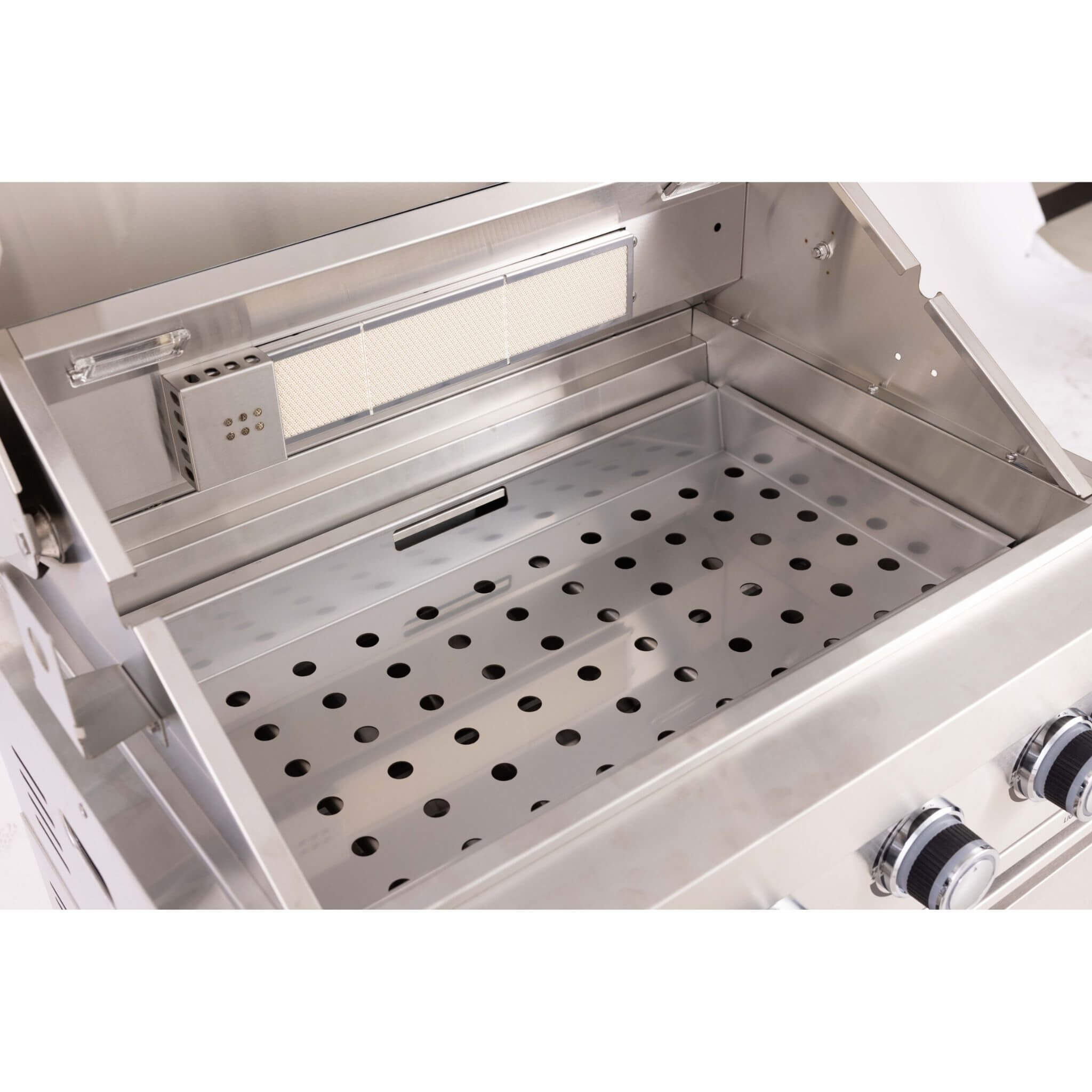 Premium Outdoor Kitchen with 32-Inch Built-In Stainless Steel Gas Grill, Ice Box, Door and Drawer Combo