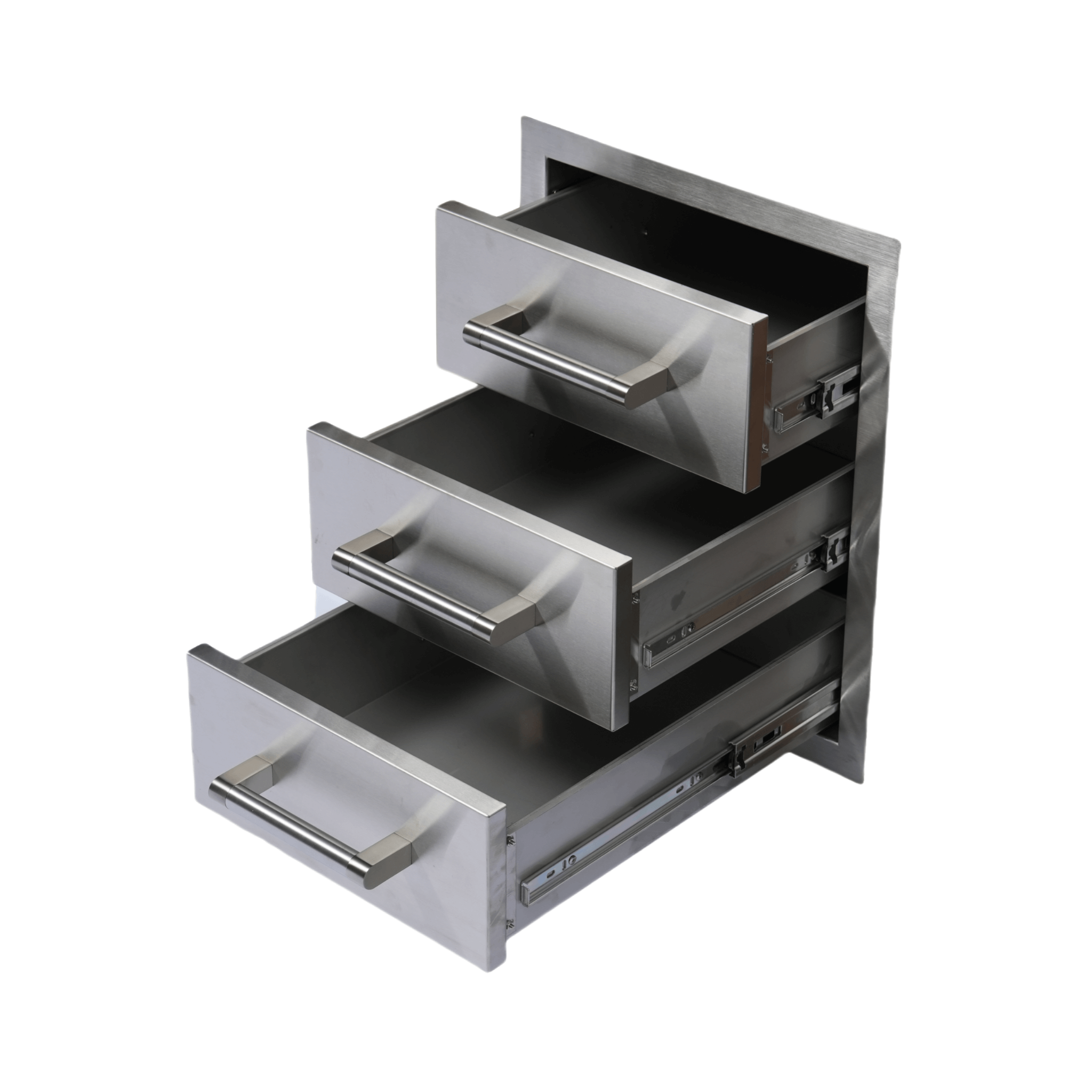 Premium Outdoor Kitchen with 32-Inch Built-In Stainless Steel Gas Grill, Ice Box, Door and Drawer Combo