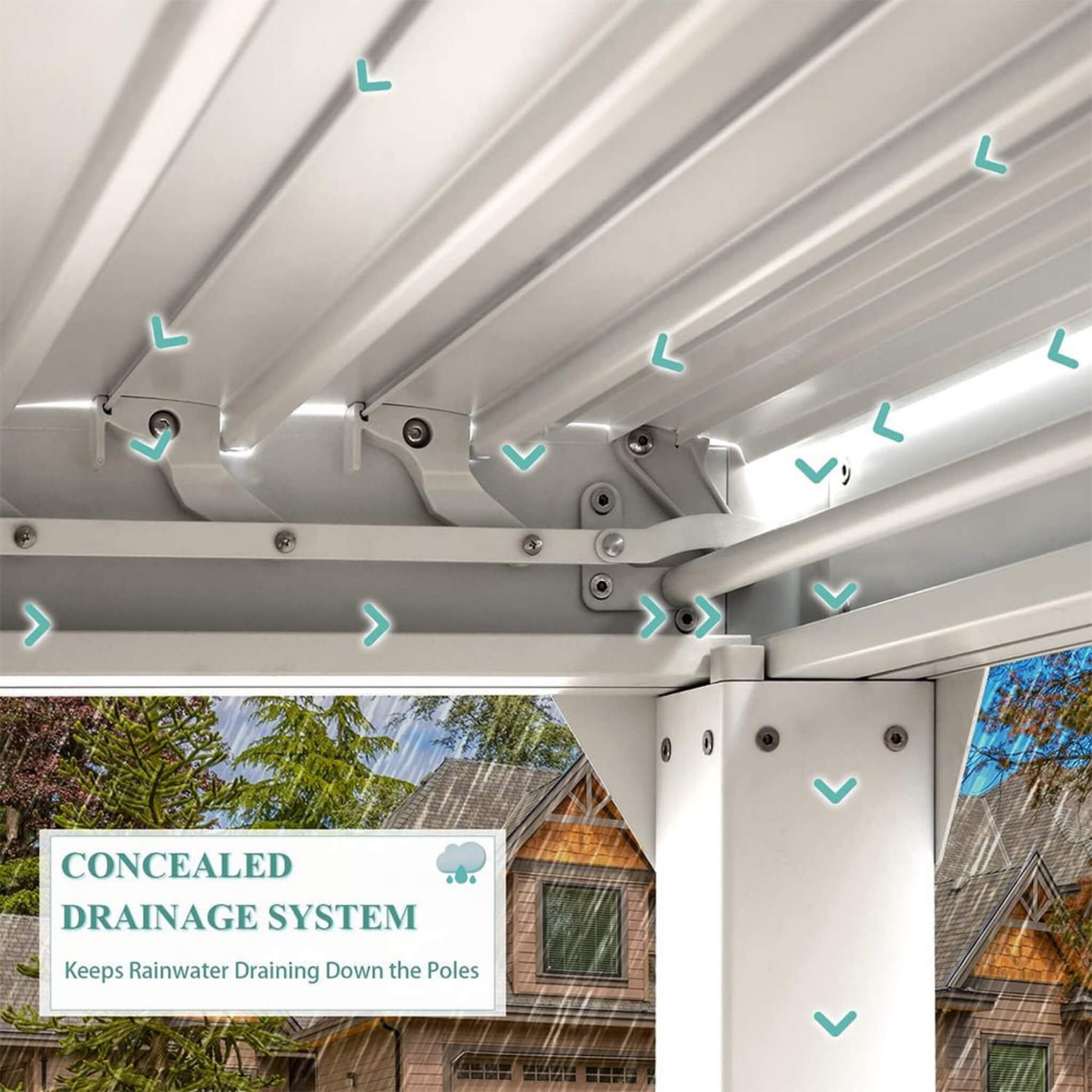 Alora 12 x 20 ft Outdoor Louvered Pergola with Adjustable Aluminum Roof