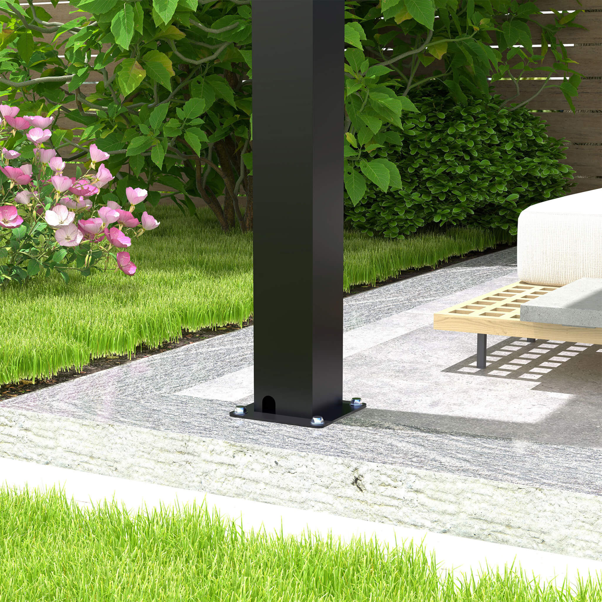Alora 10 x 19 ft Outdoor Pergola with Aluminum Frame and Steel Louvers