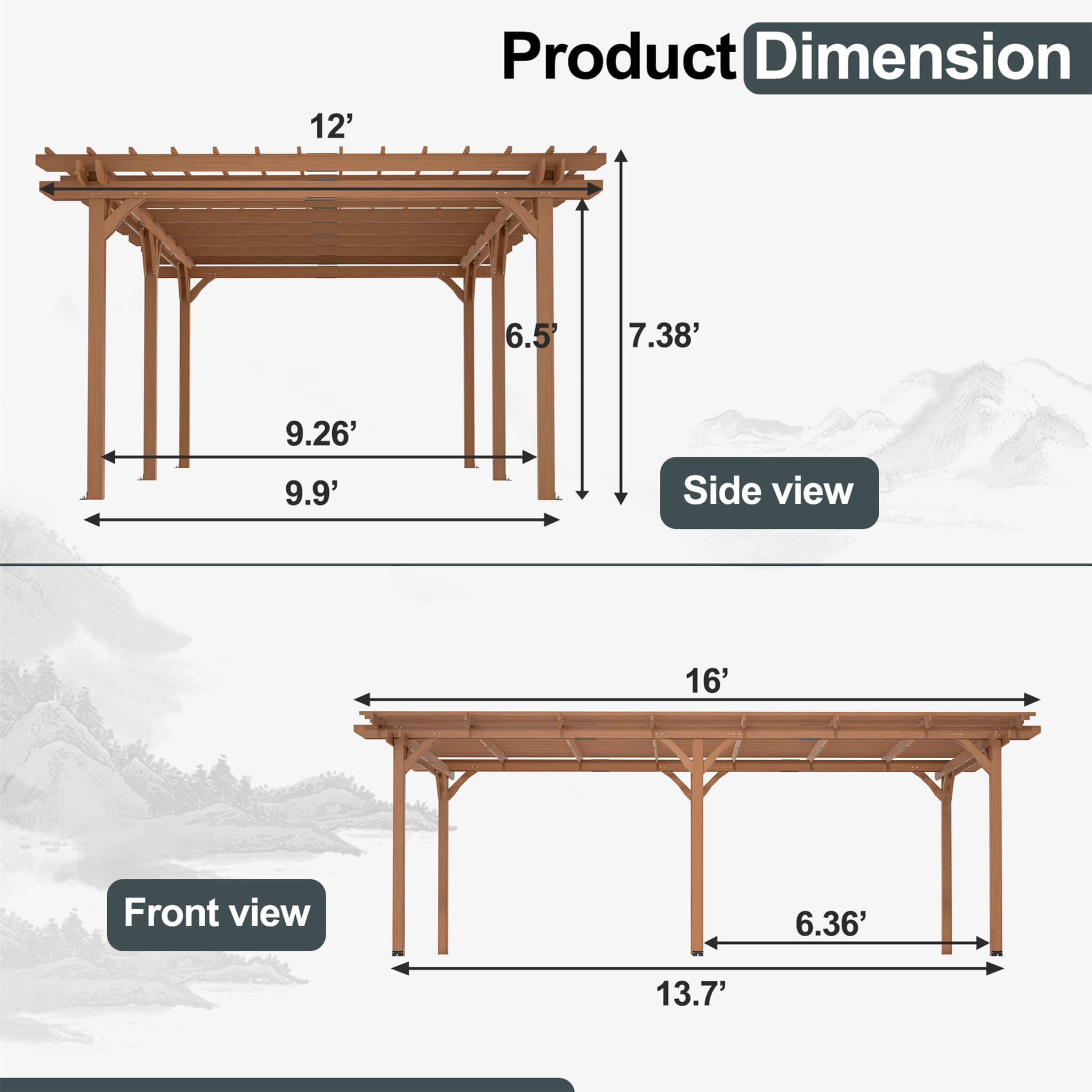 Alora 12 x 16 ft Outdoor Wooden Gazebo