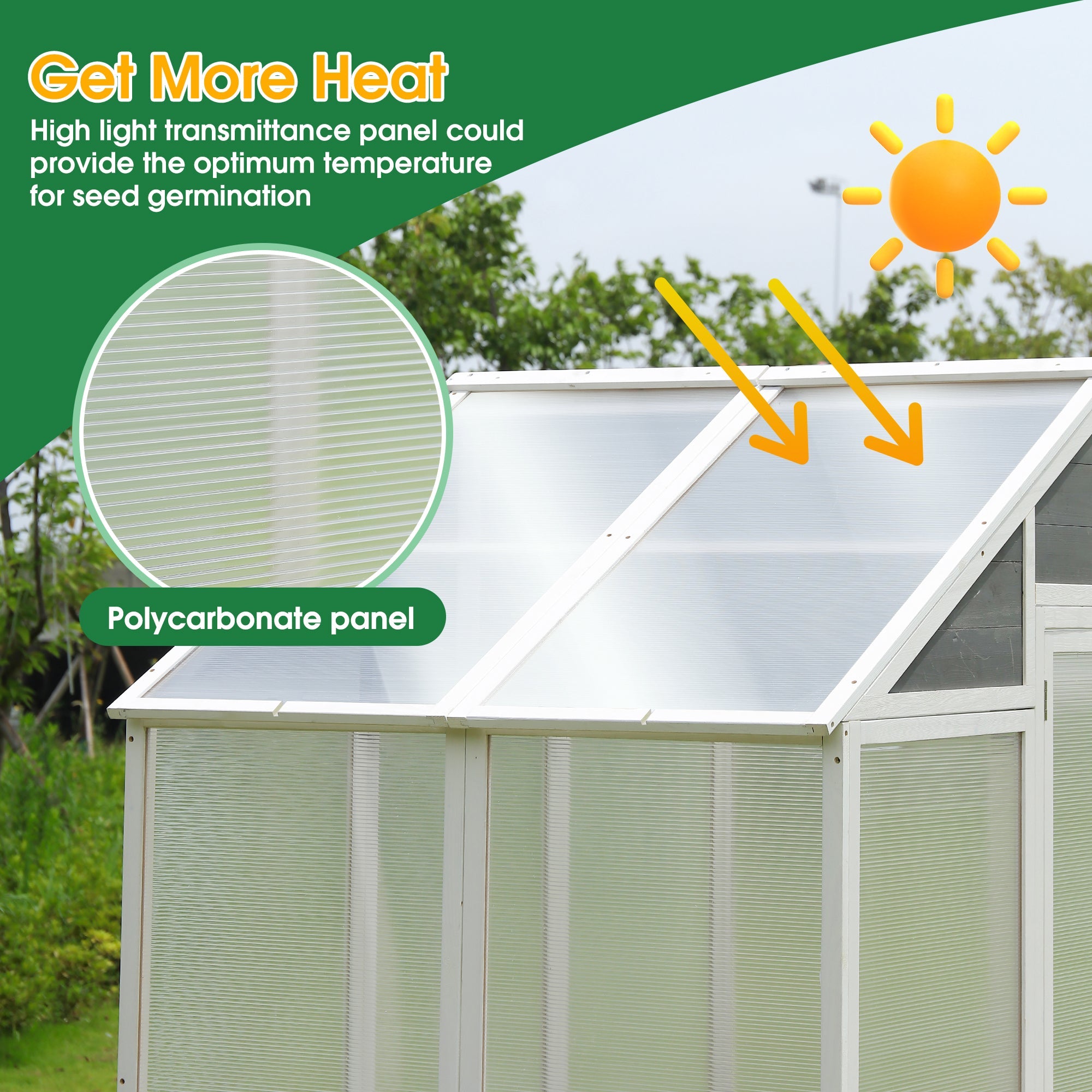 Wooden Greenhouse Polycarbonate Garden Shed for Plants