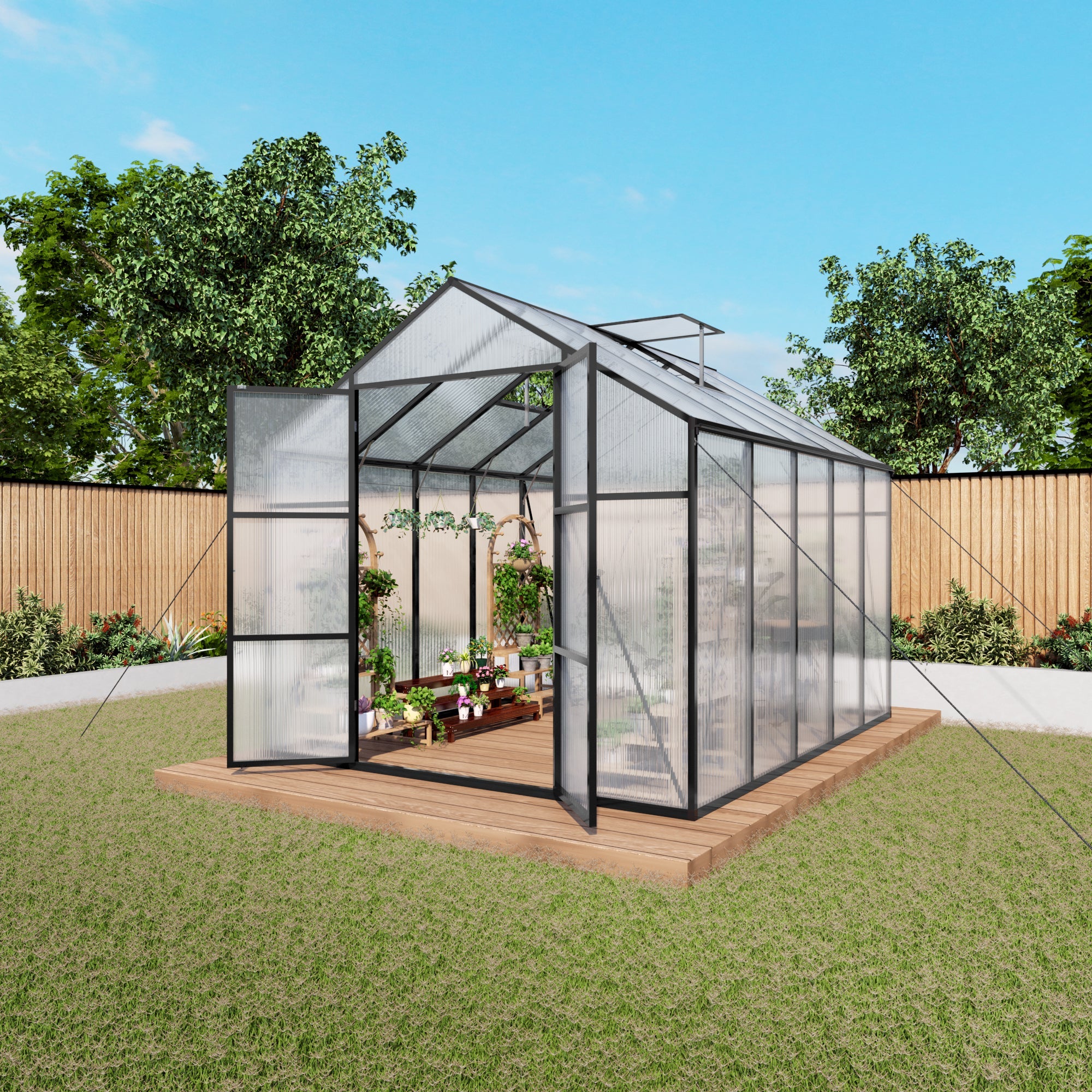 Newly Design Aluminum Frame Greenhouse 8x10 FT