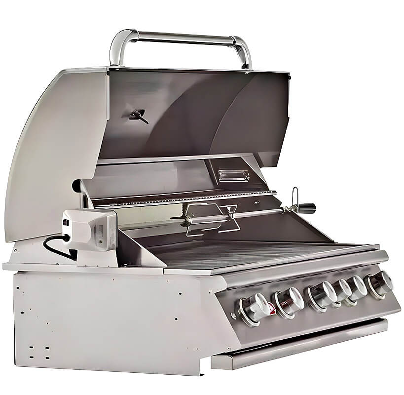 Bull Brahma 38" 5-Burner Built-In Gas Grill with Rotisserie