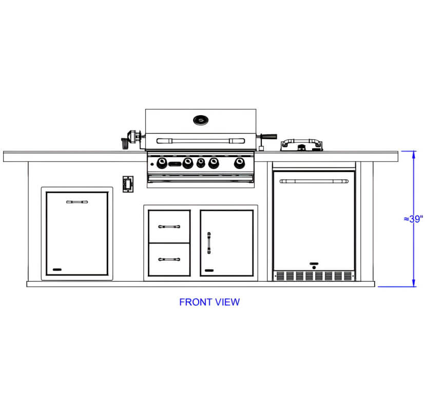 Bull Premier Q 9.5-Foot BBQ Grill Island