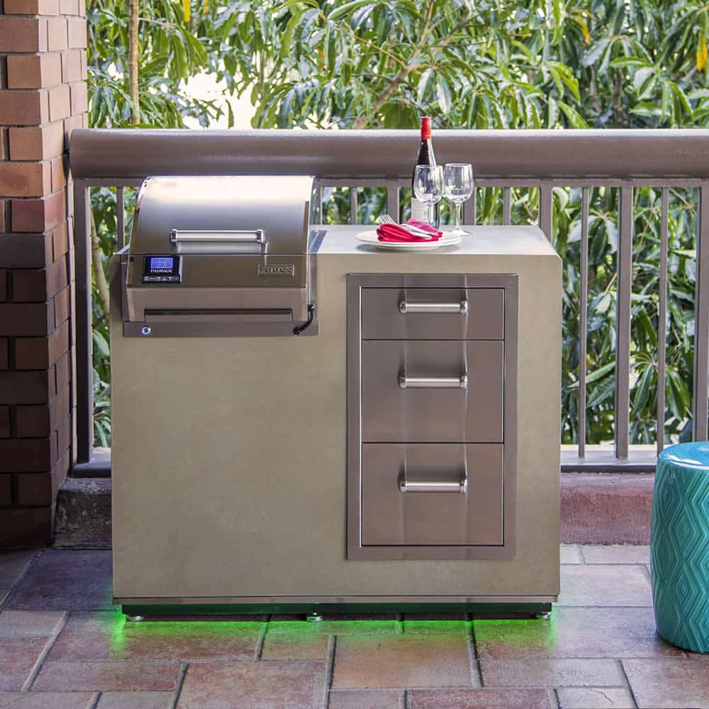 Fire Magic Electric Grill Island Bundle with Triple Drawer