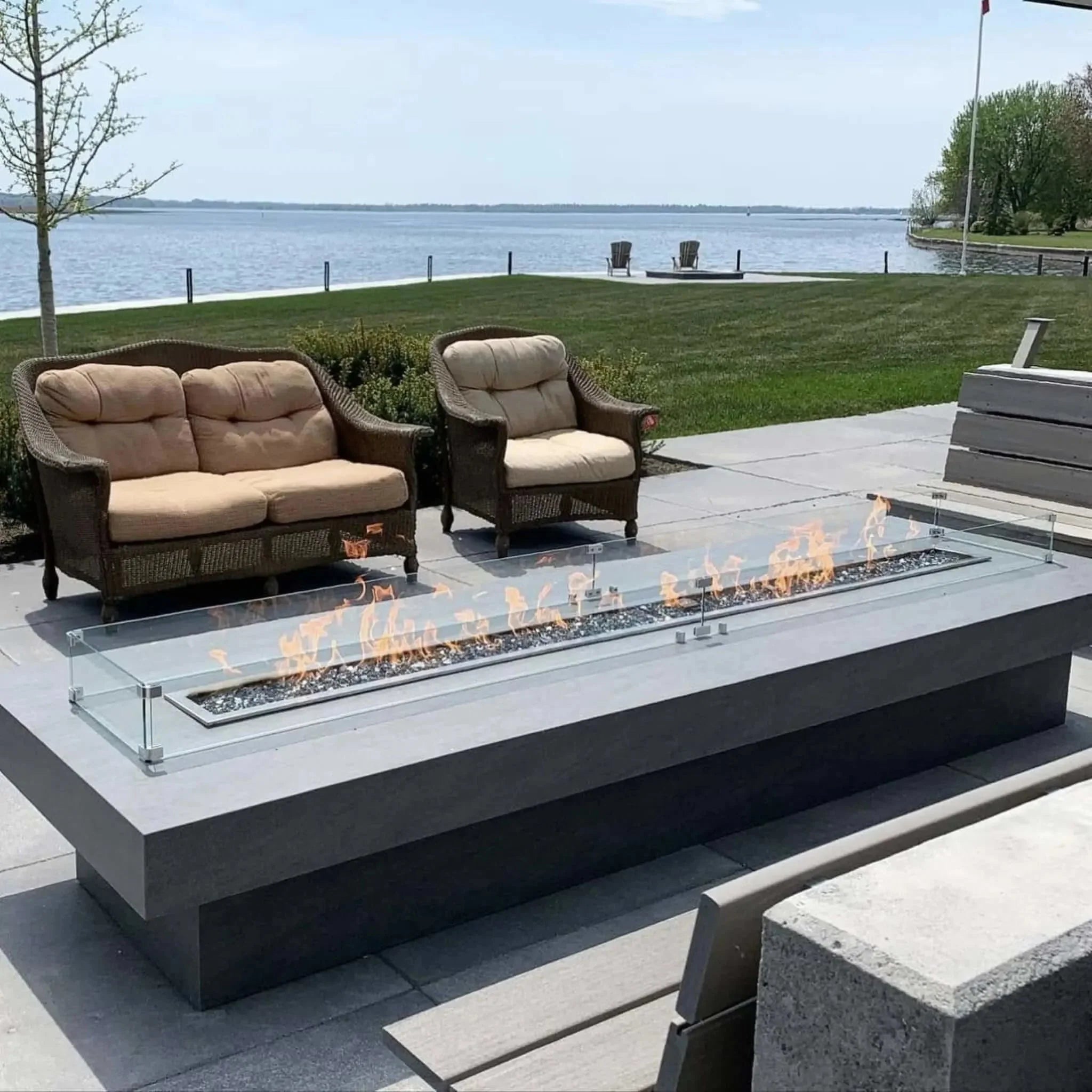 HPC Fire Linear Trough Torpedo Fire Pit Kit (On/Off Electronic Ignition)