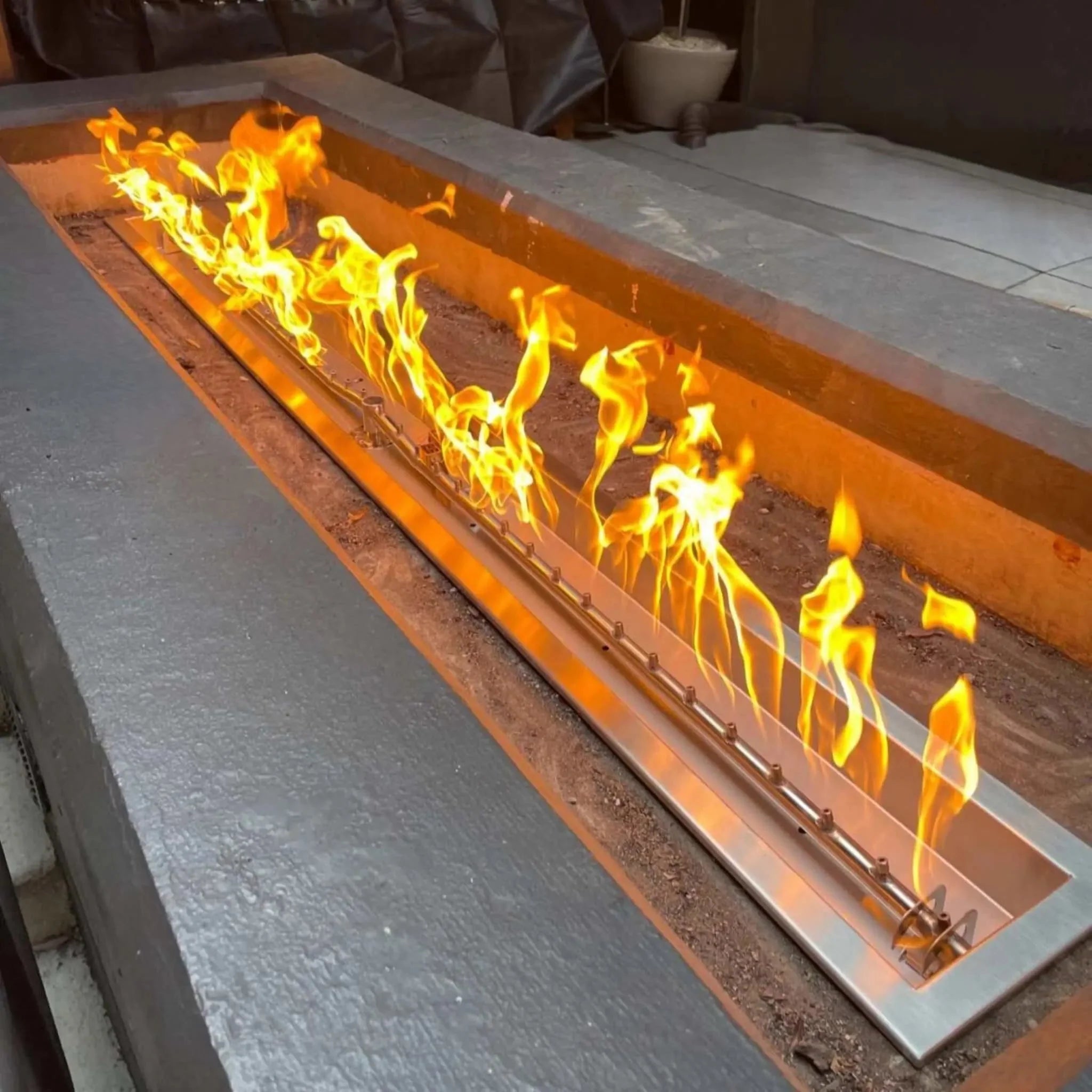 HPC Fire Linear Trough Torpedo Fire Pit Kit (On/Off Electronic Ignition)