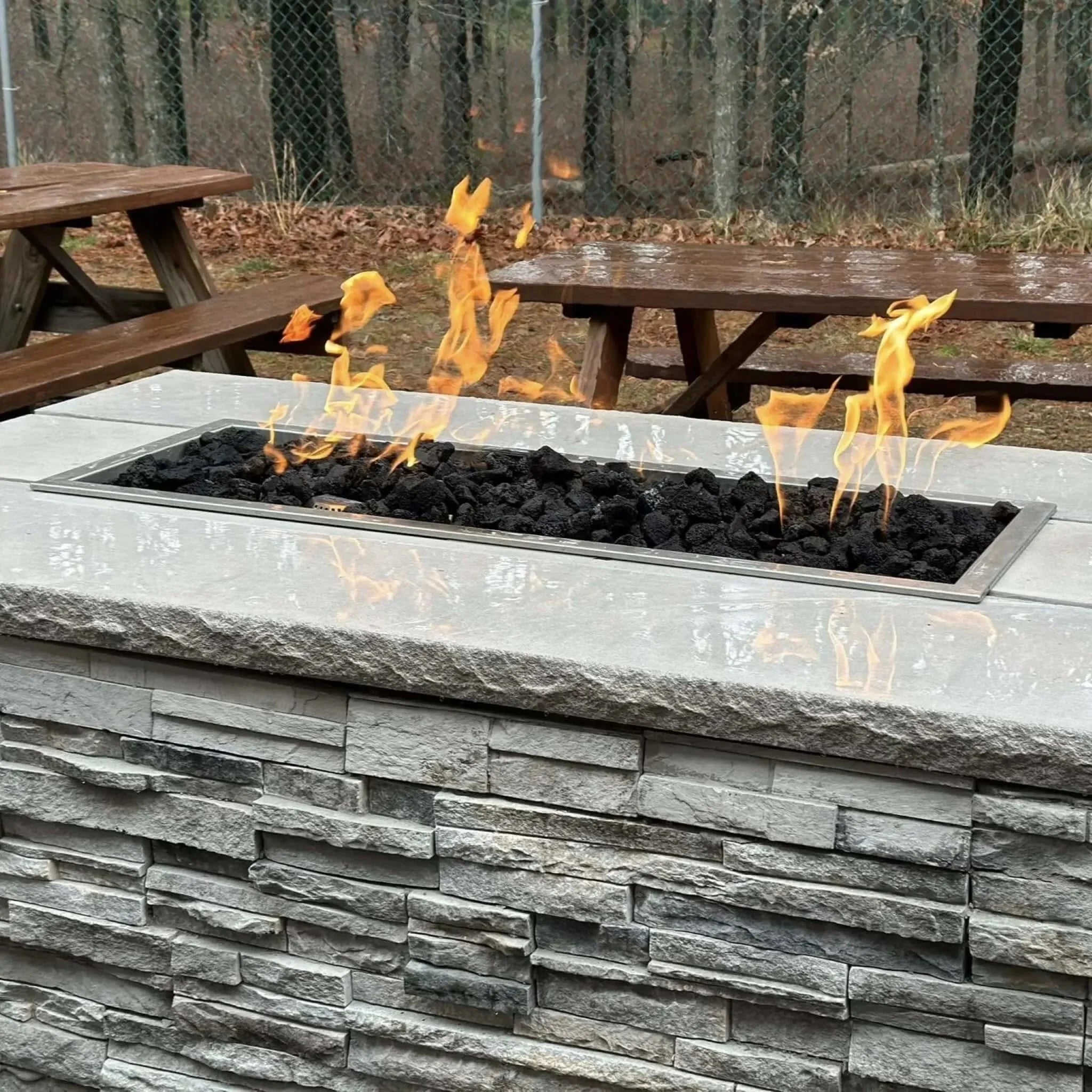 HPC Fire Linear Trough Torpedo Fire Pit Kit (On/Off Electronic Ignition)