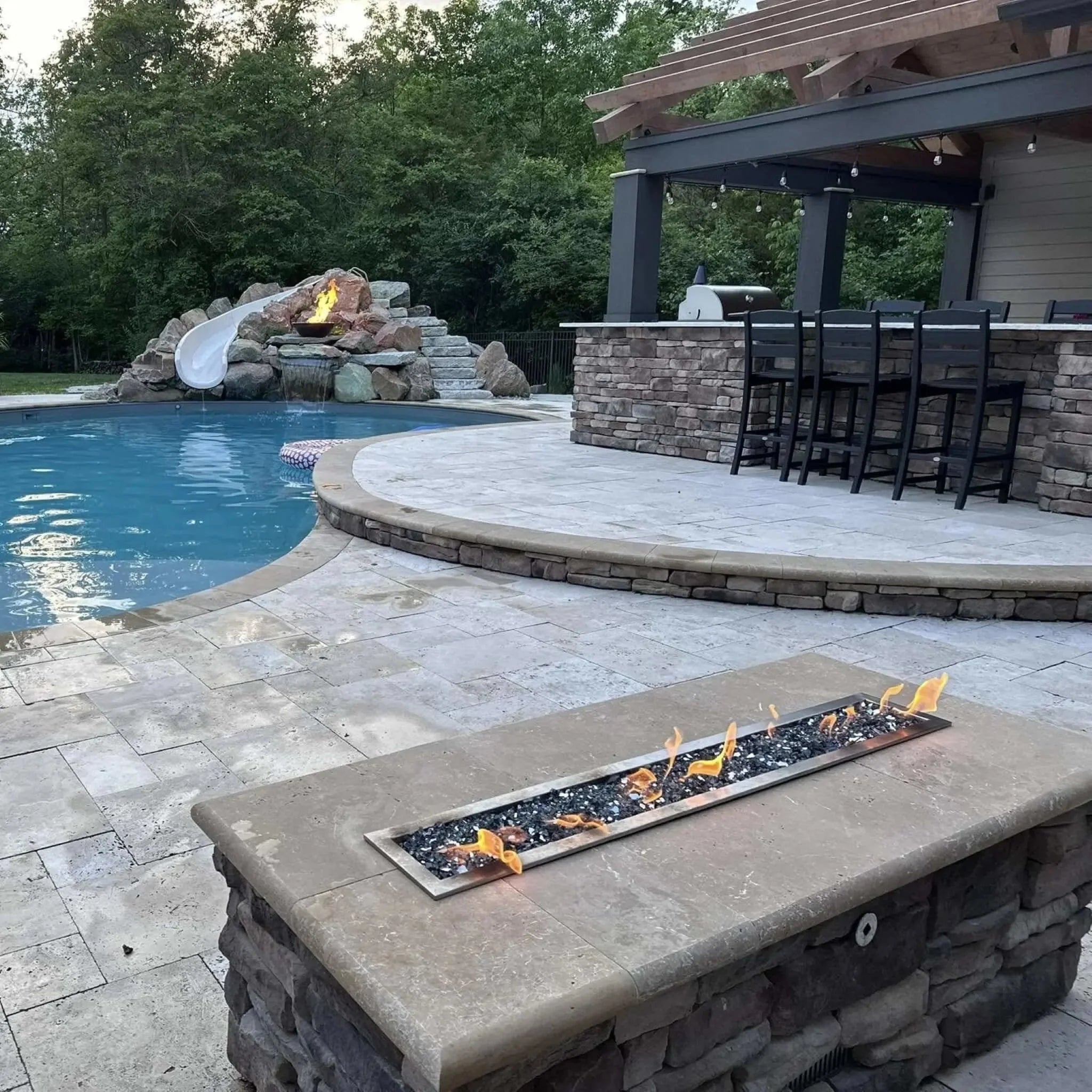 HPC Fire Linear Trough Torpedo Fire Pit Kit (On/Off Electronic Ignition)