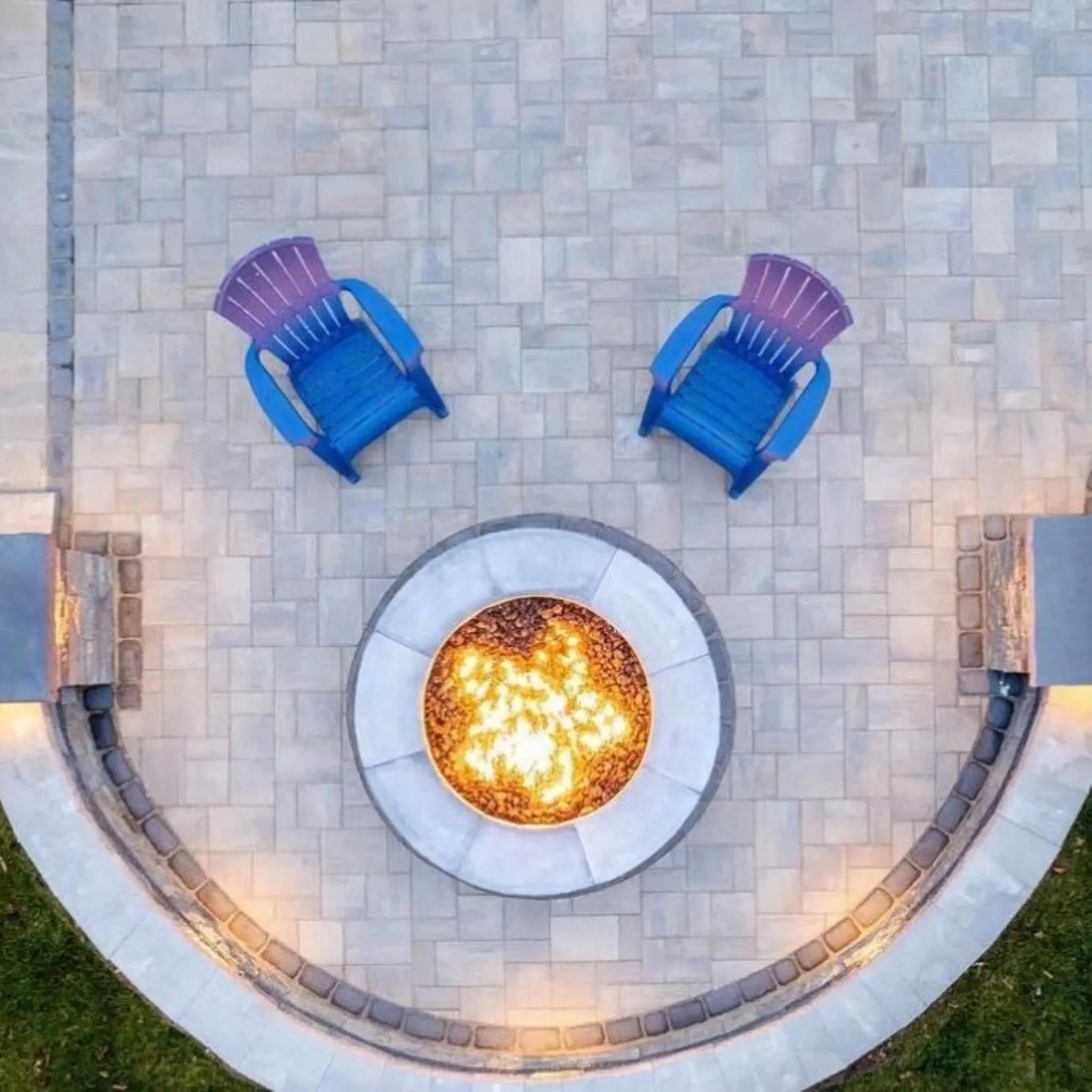 HPC Fire Round Flat Fire Pit Burner Kit (On/Off Electronic Ignition)