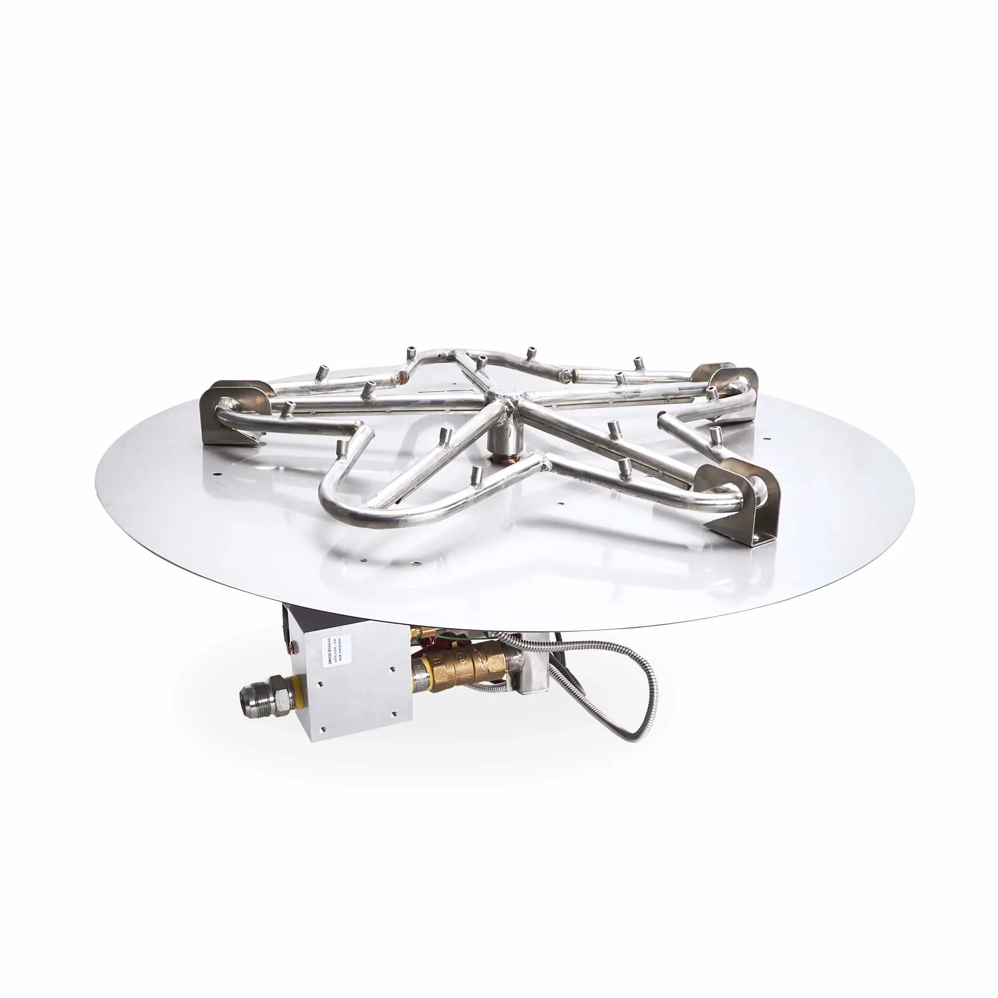HPC Fire Round Flat Torpedo Fire Pit Burner Kit (On/Off Electronic Ignition)