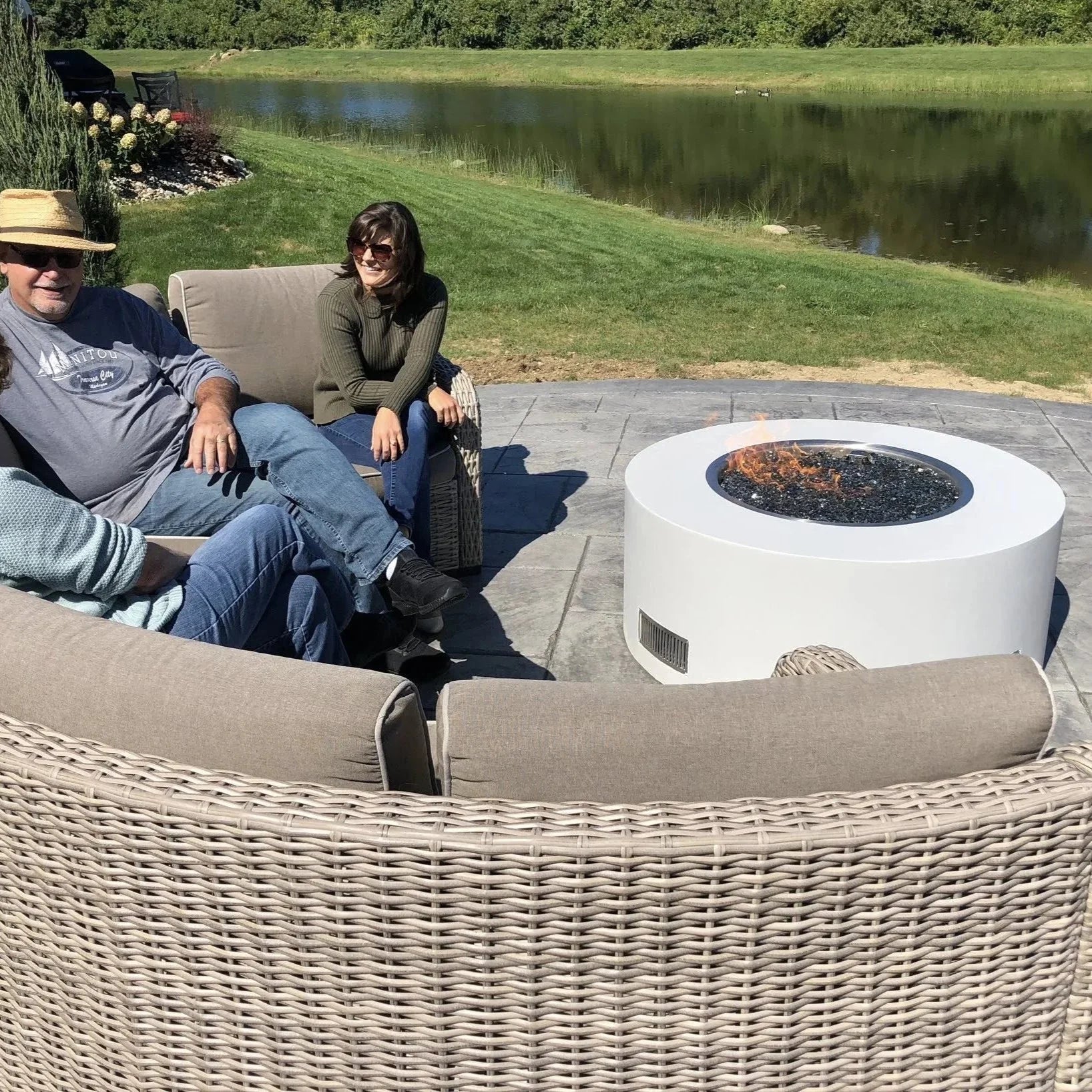 Round Drop-In On/Off Electronic Ignition Fire Pit Burner Kit by HPC Fire