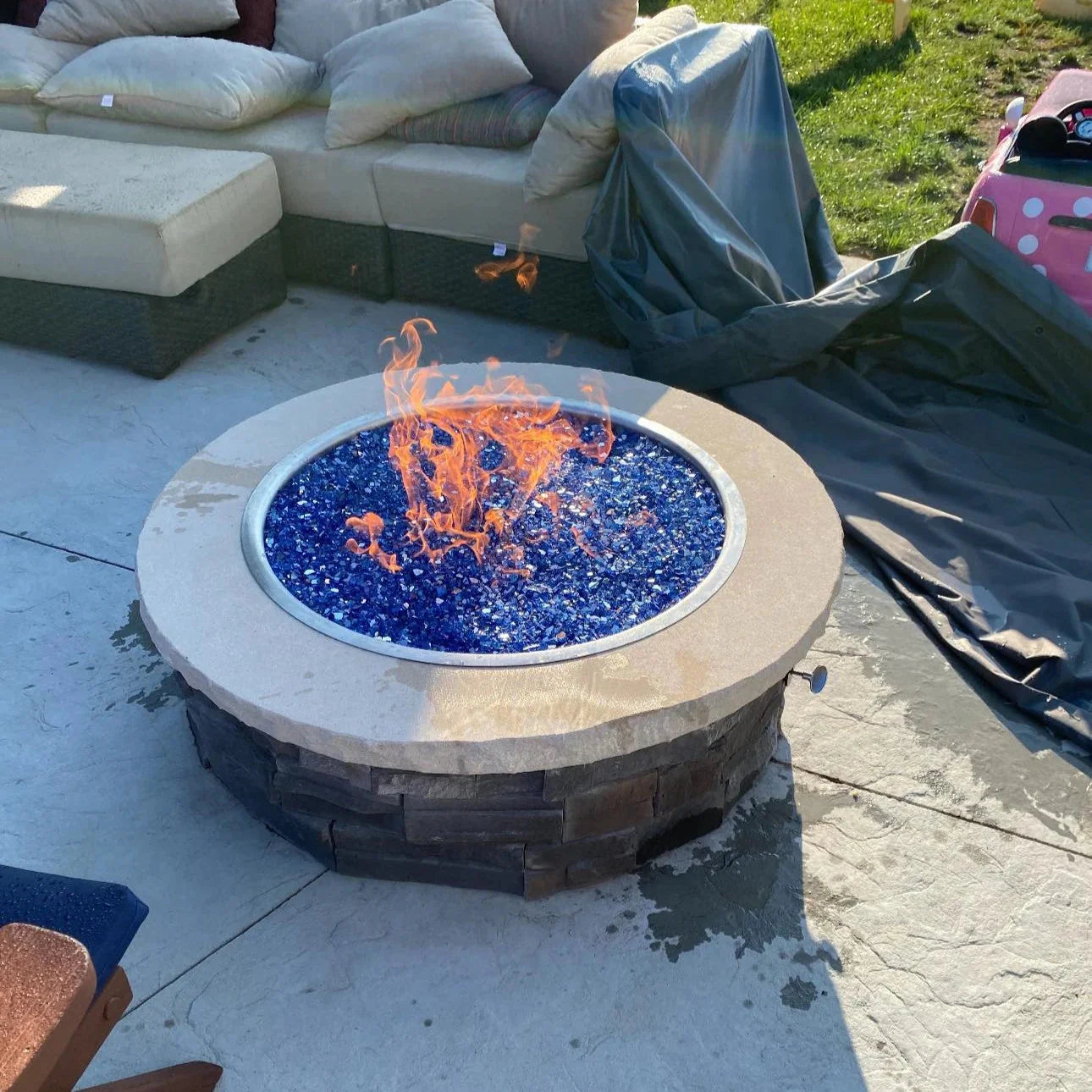 Round Drop-In Hi/Lo Electronic Ignition Fire Pit Burner Kit by HPC Fire