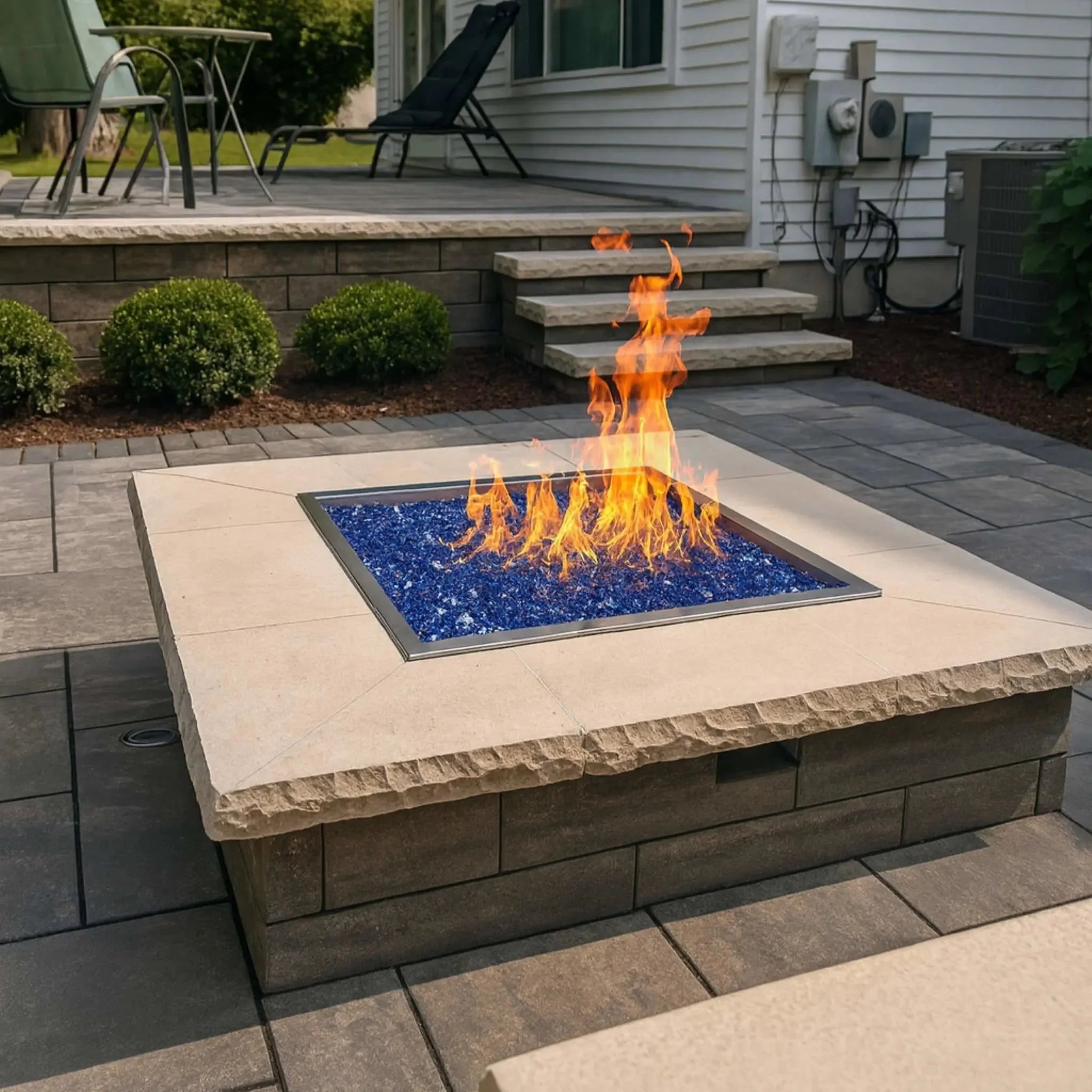 Square Drop-In On/Off Electronic Ignition Fire Pit Burner Kit by HPC Fire