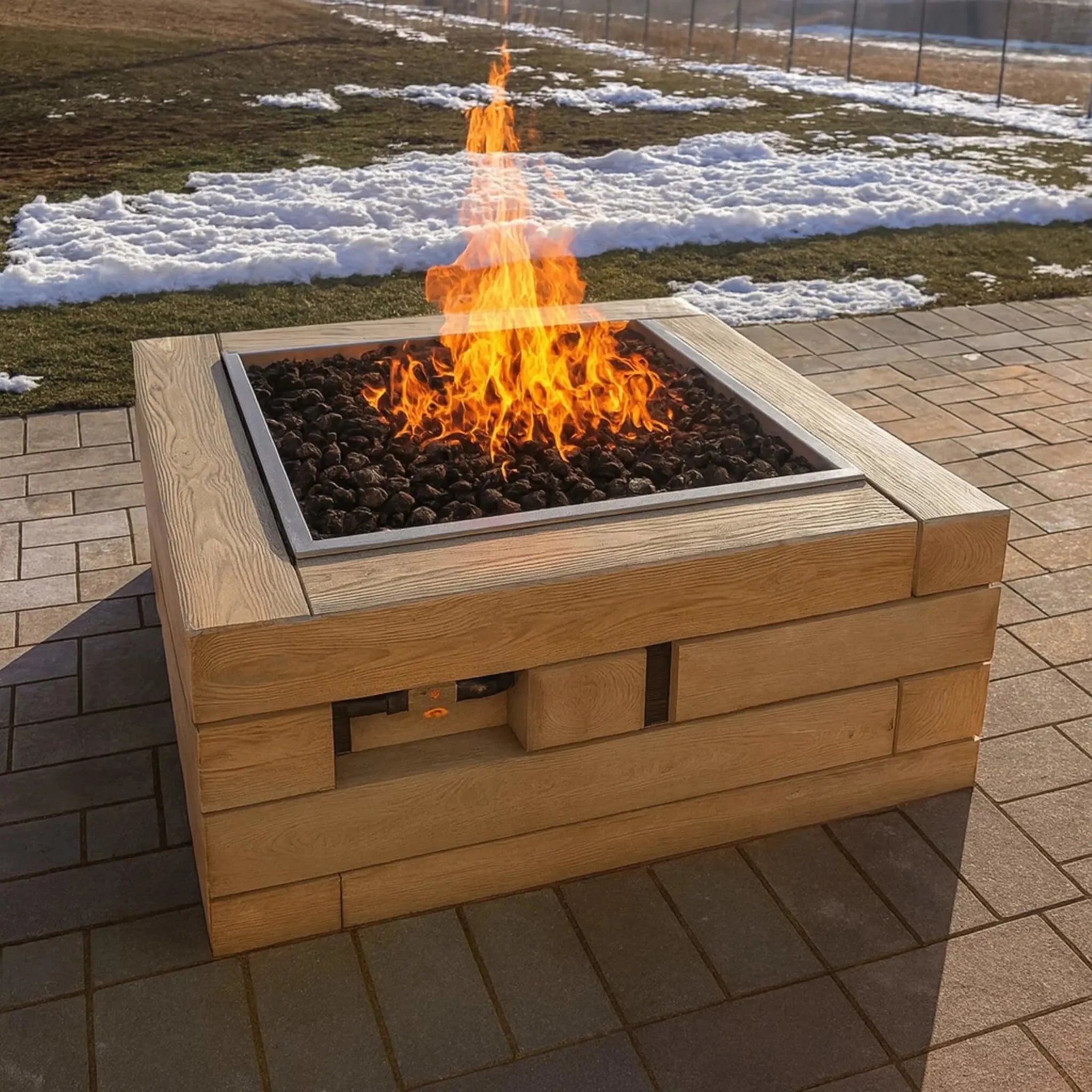 HPC Fire Square Torpedo Drop-In Fire Pit Kit (Hi/Lo Electronic Ignition)