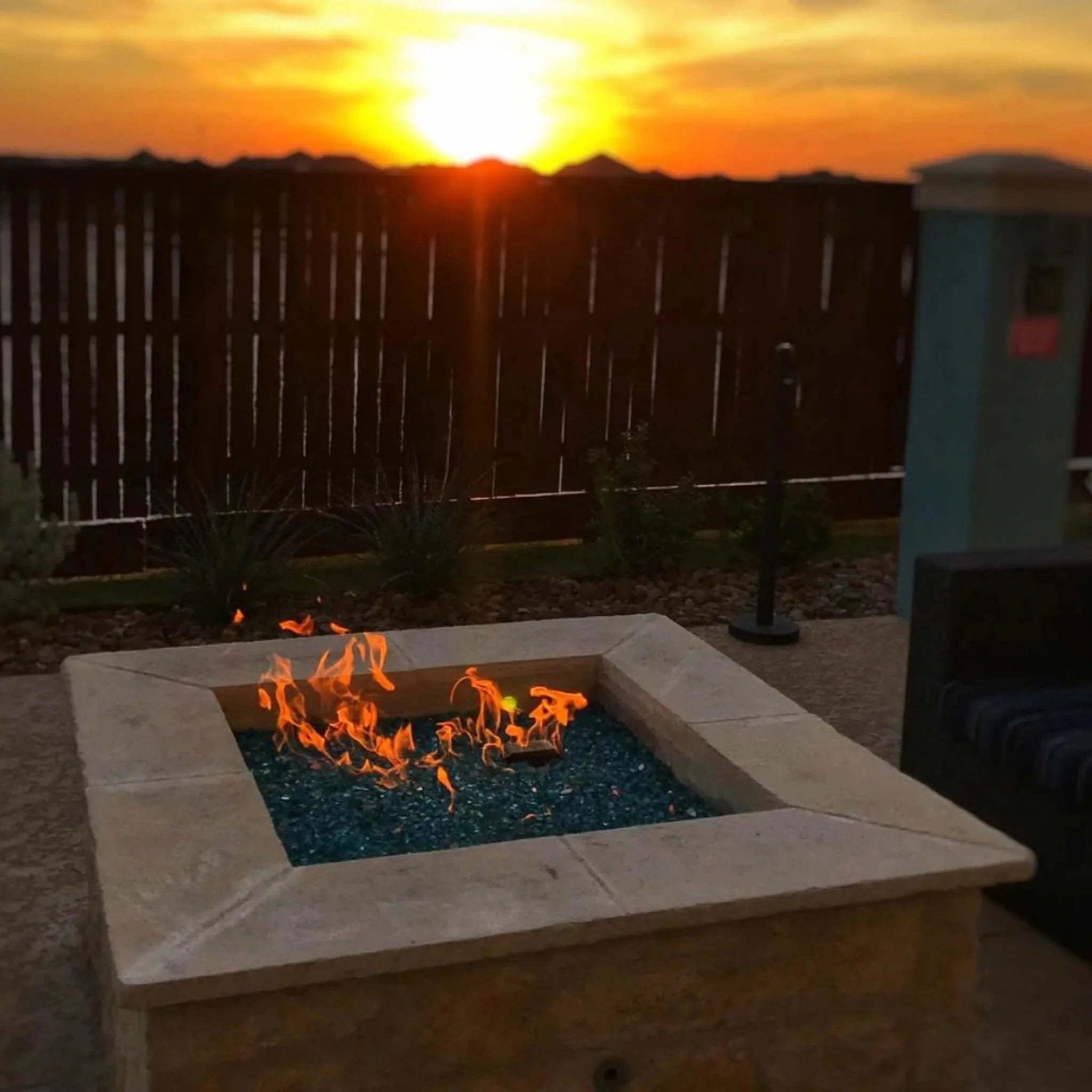 HPC Fire Square Flat Torpedo Fire Pit Burner Kit (On/Off Electronic Ignition)