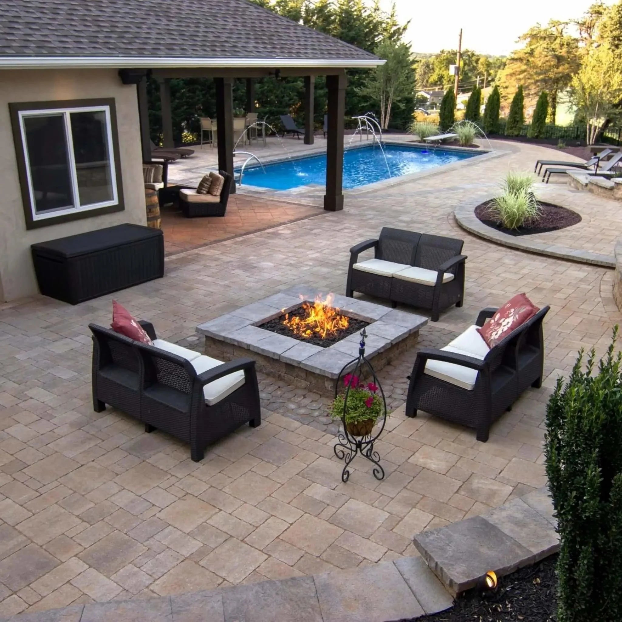 HPC Fire Square Flat Torpedo Fire Pit Burner Kit (On/Off Electronic Ignition)