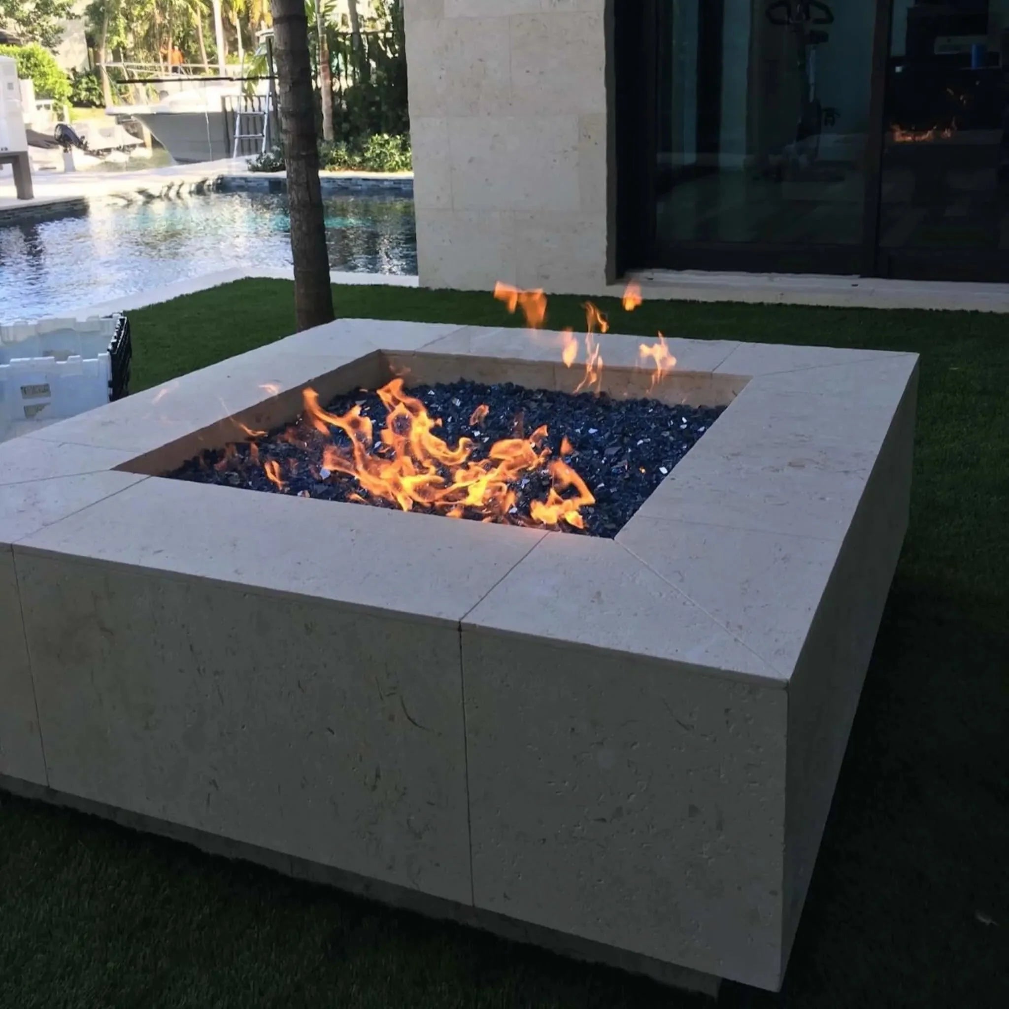 HPC Fire Square Flat Torpedo Fire Pit Burner Kit (On/Off Electronic Ignition)