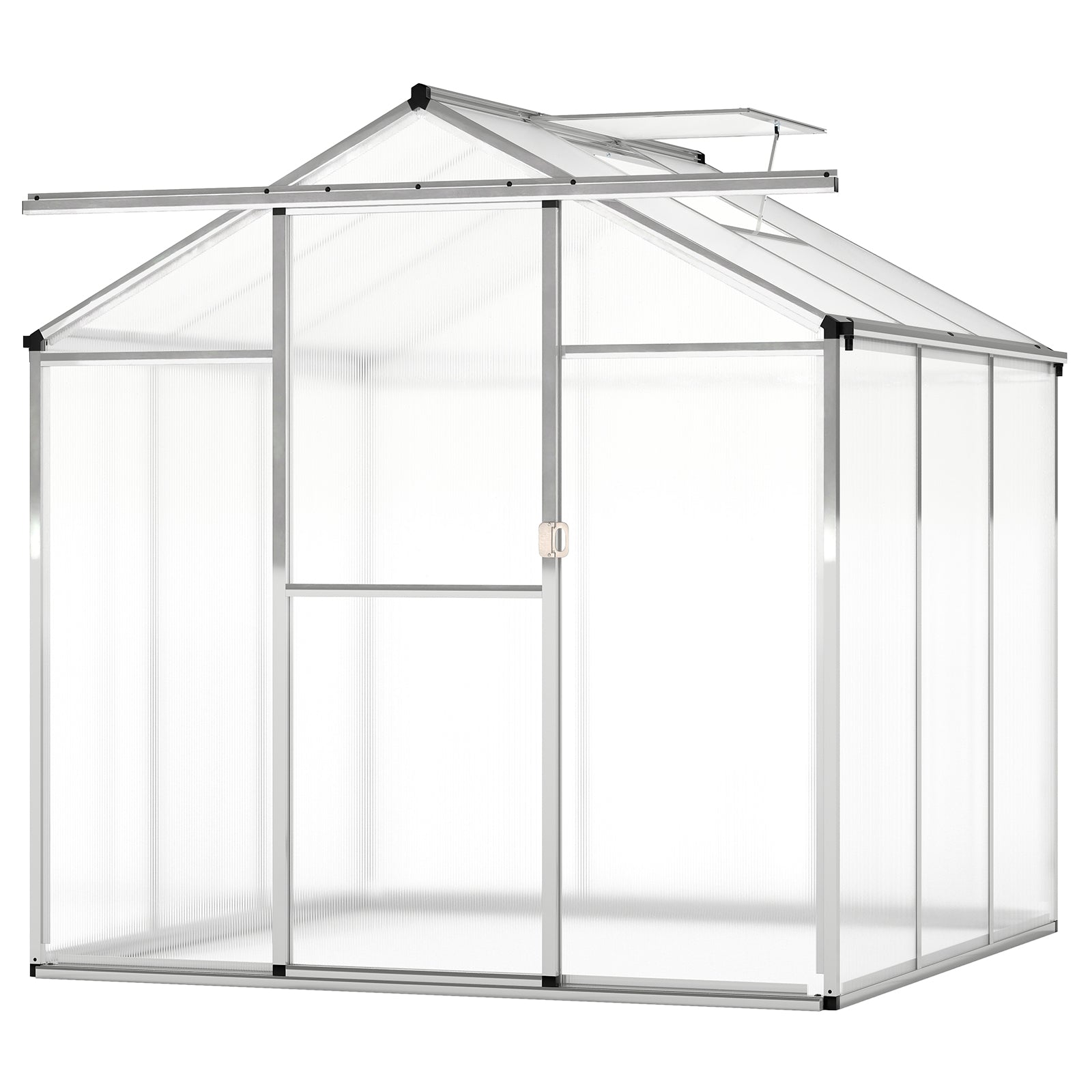 Large Walk-in Green House with Rain Gutters and Polycarbonate Panels