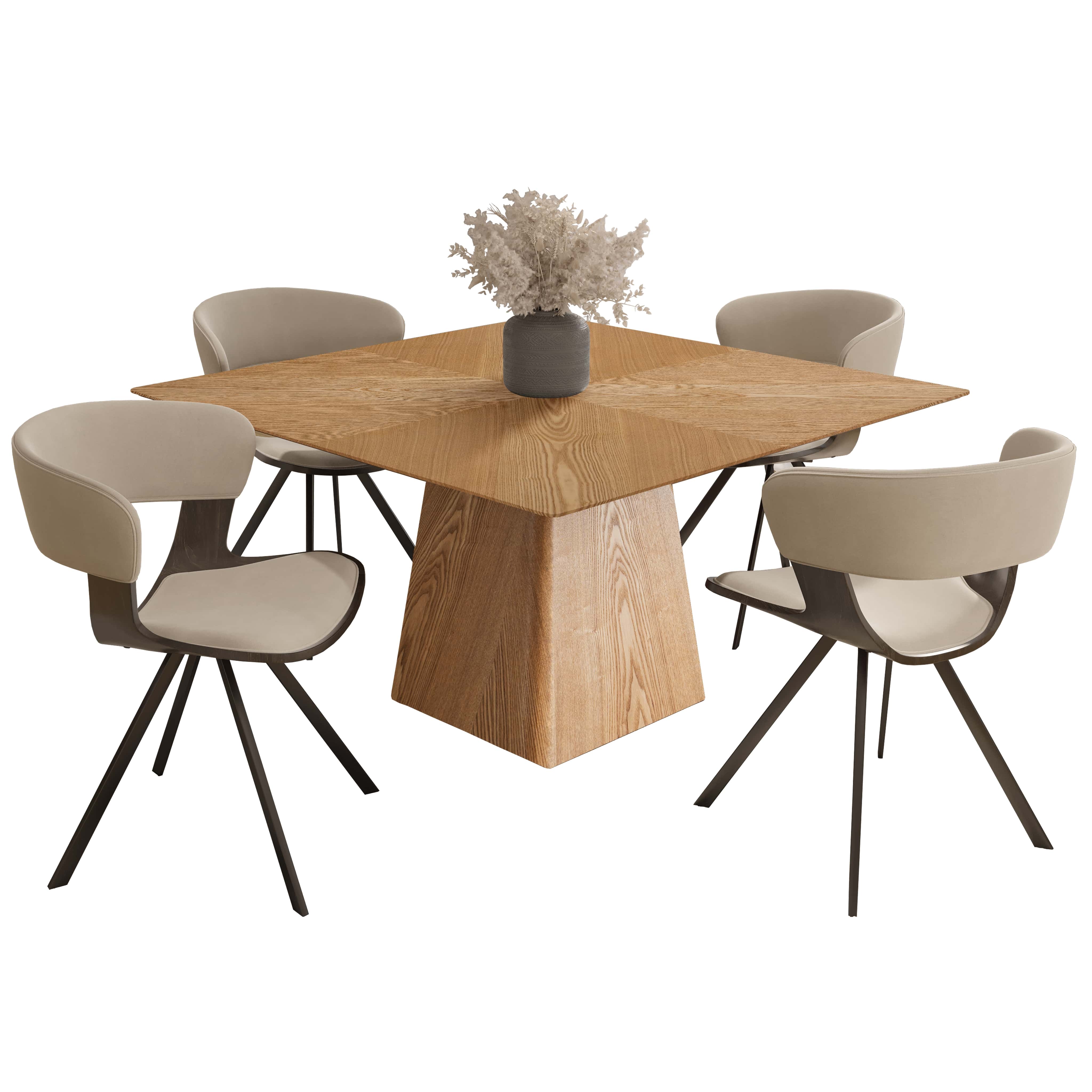 LeisureMod Zephyr 5-Piece Dining Set