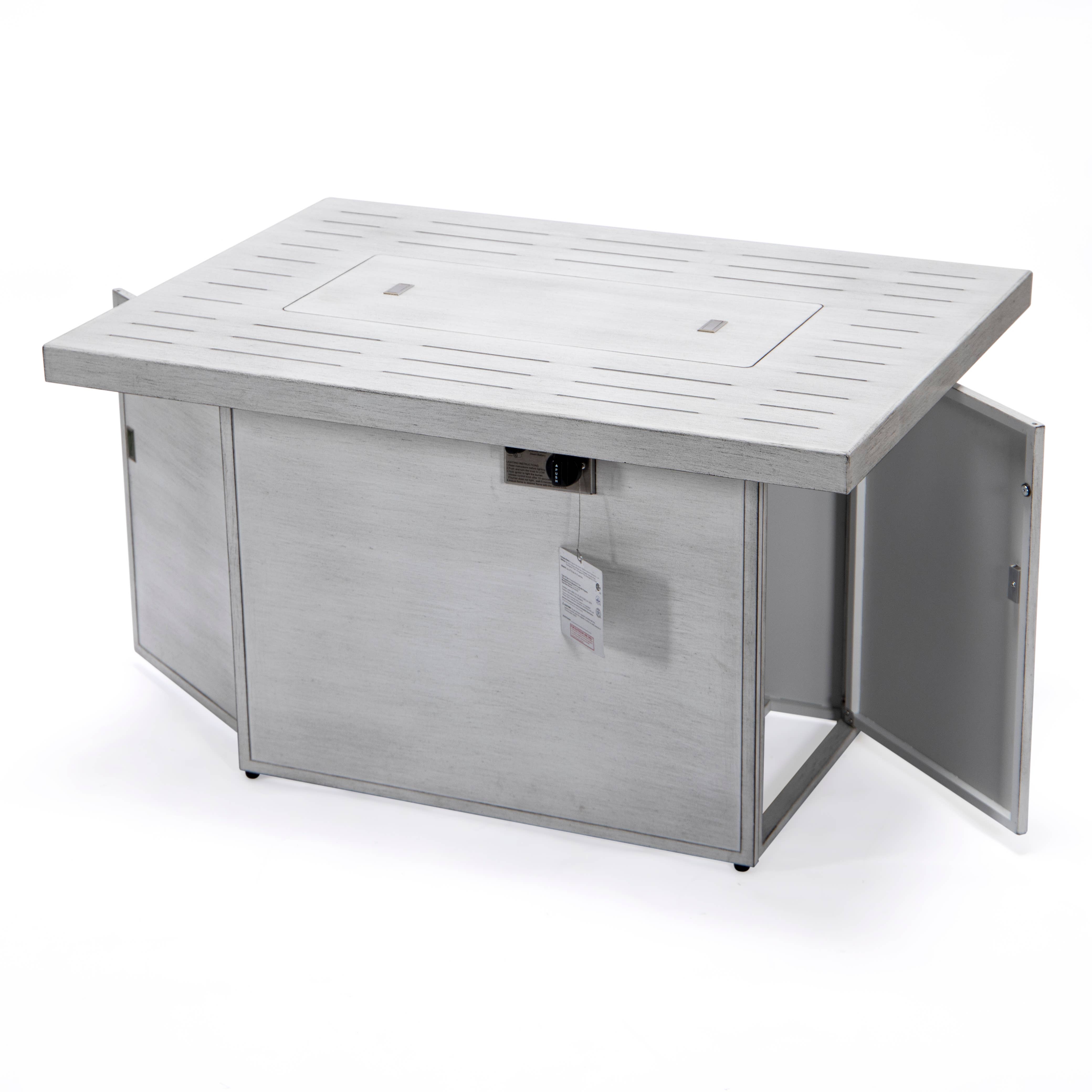LeisureMod Chelsea Fire Pit Table 55,000 BTU Propane Outdoor Fire Pit with Lid