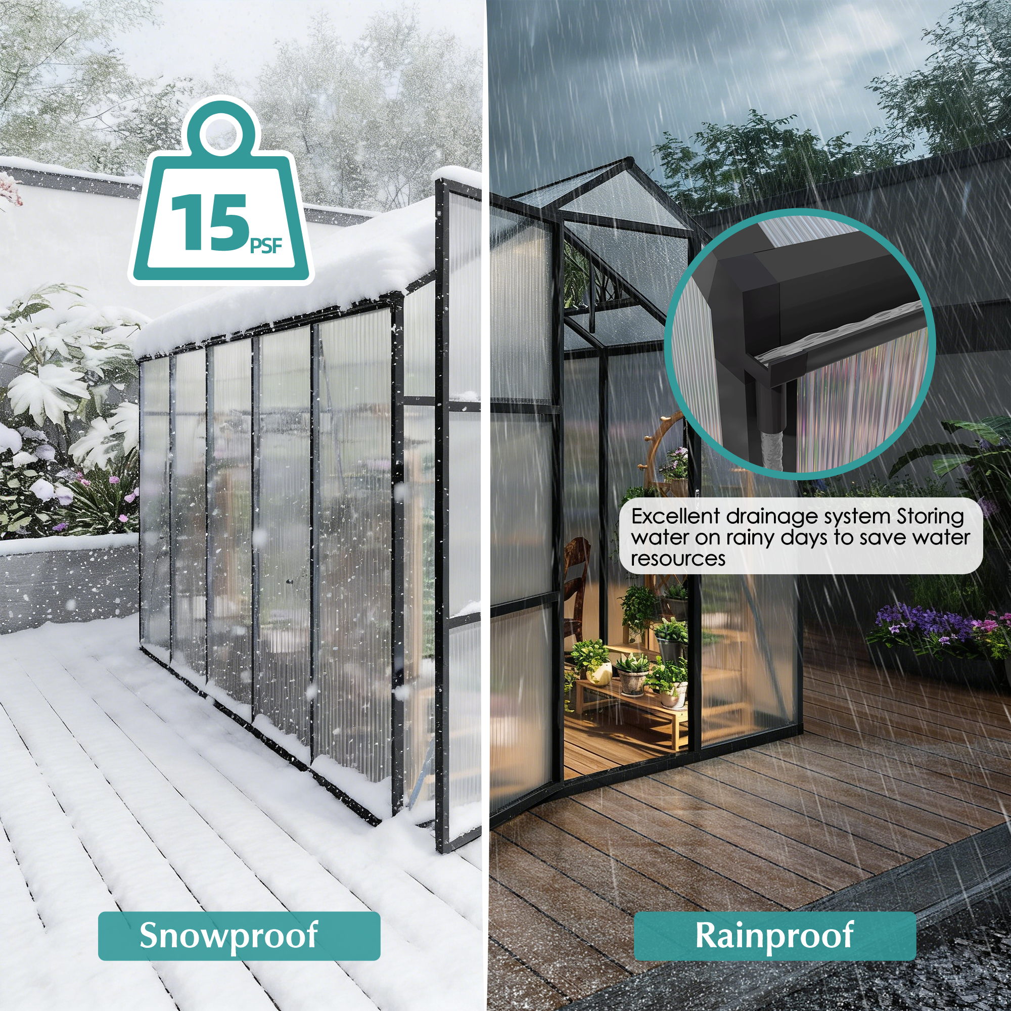 6x10FT Walk-in Outdoor Greenhouse