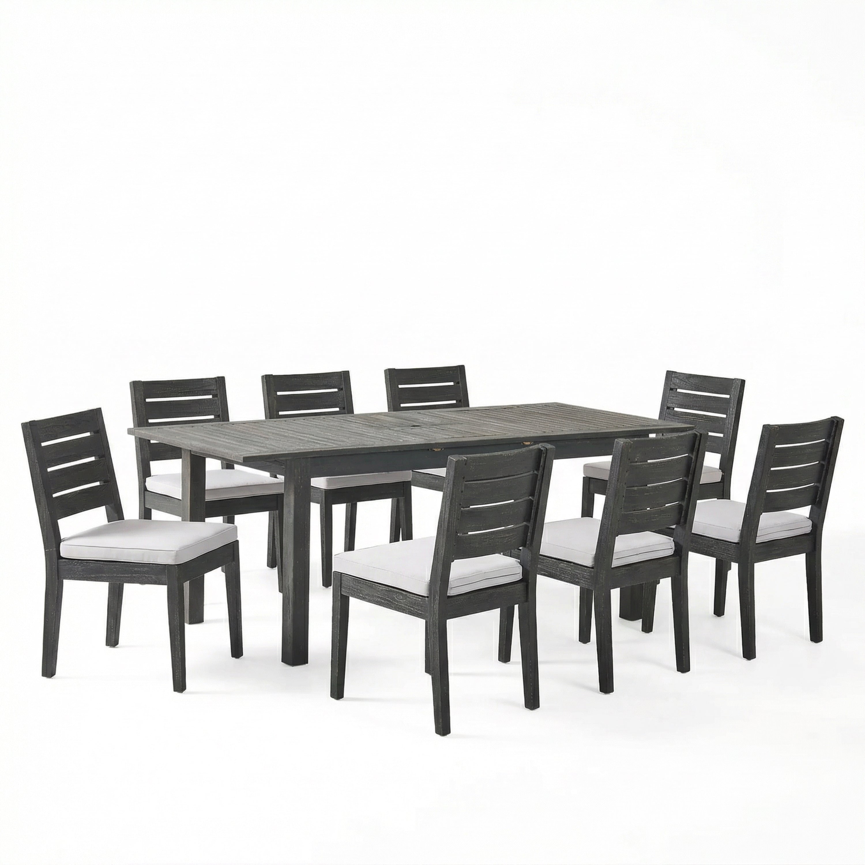 9-Piece Outdoor Dining Set, Extendable Acacia Wood Patio Table