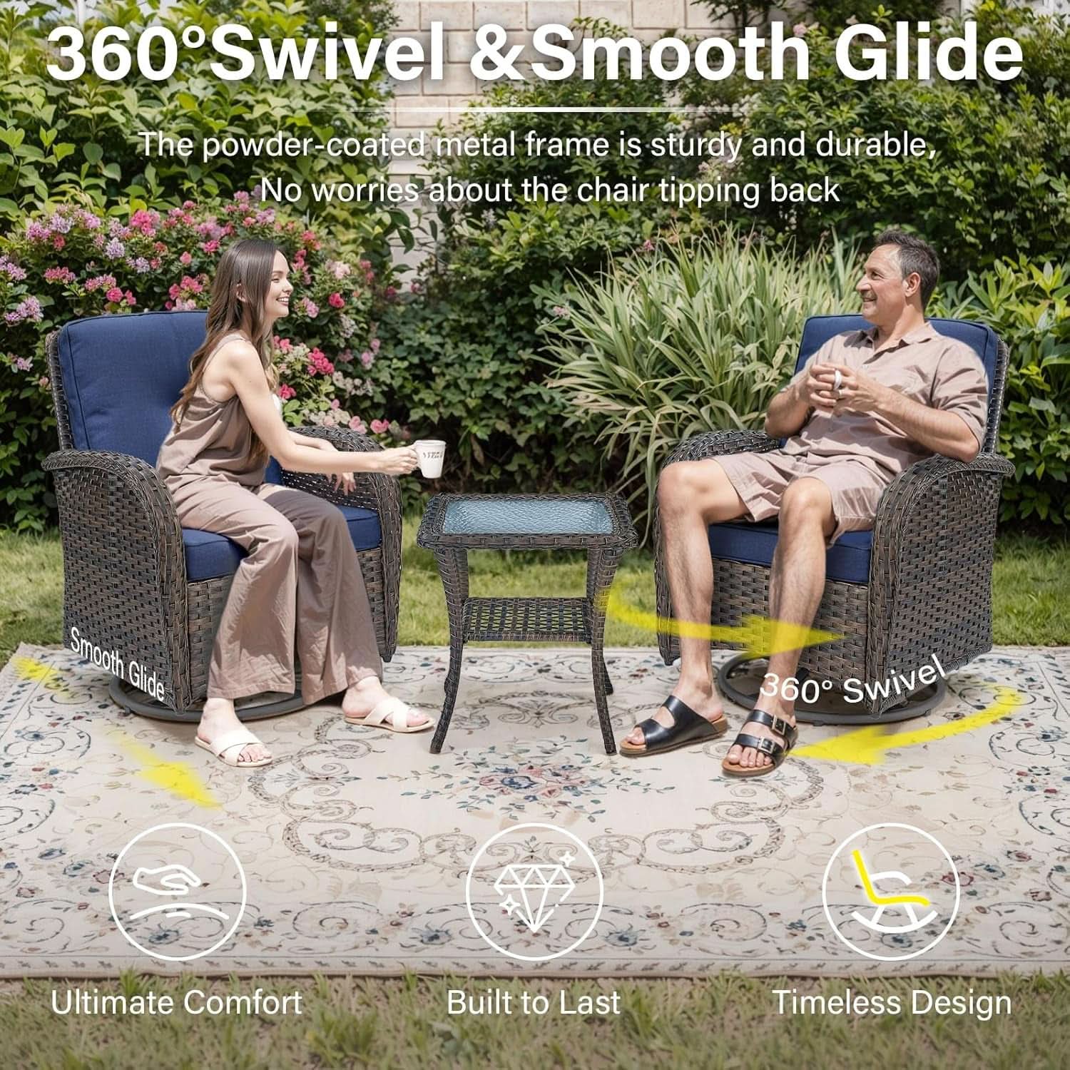 8 Piece Patio Set With 50000 BTU Propane Fire Pit Table