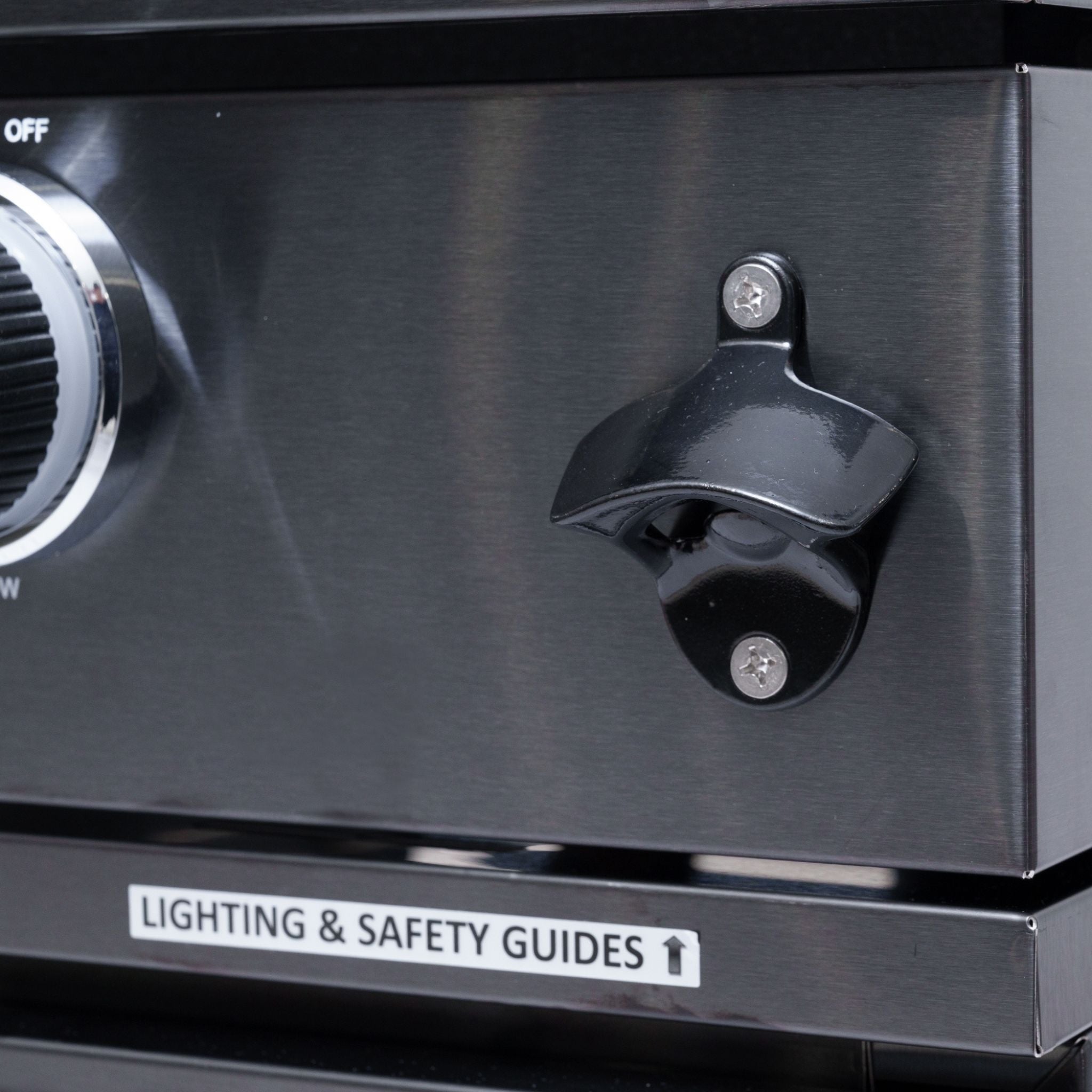 Castelle Flame Black Stainless Steel 4-Burner Gas Grill with Rotisserie Kit