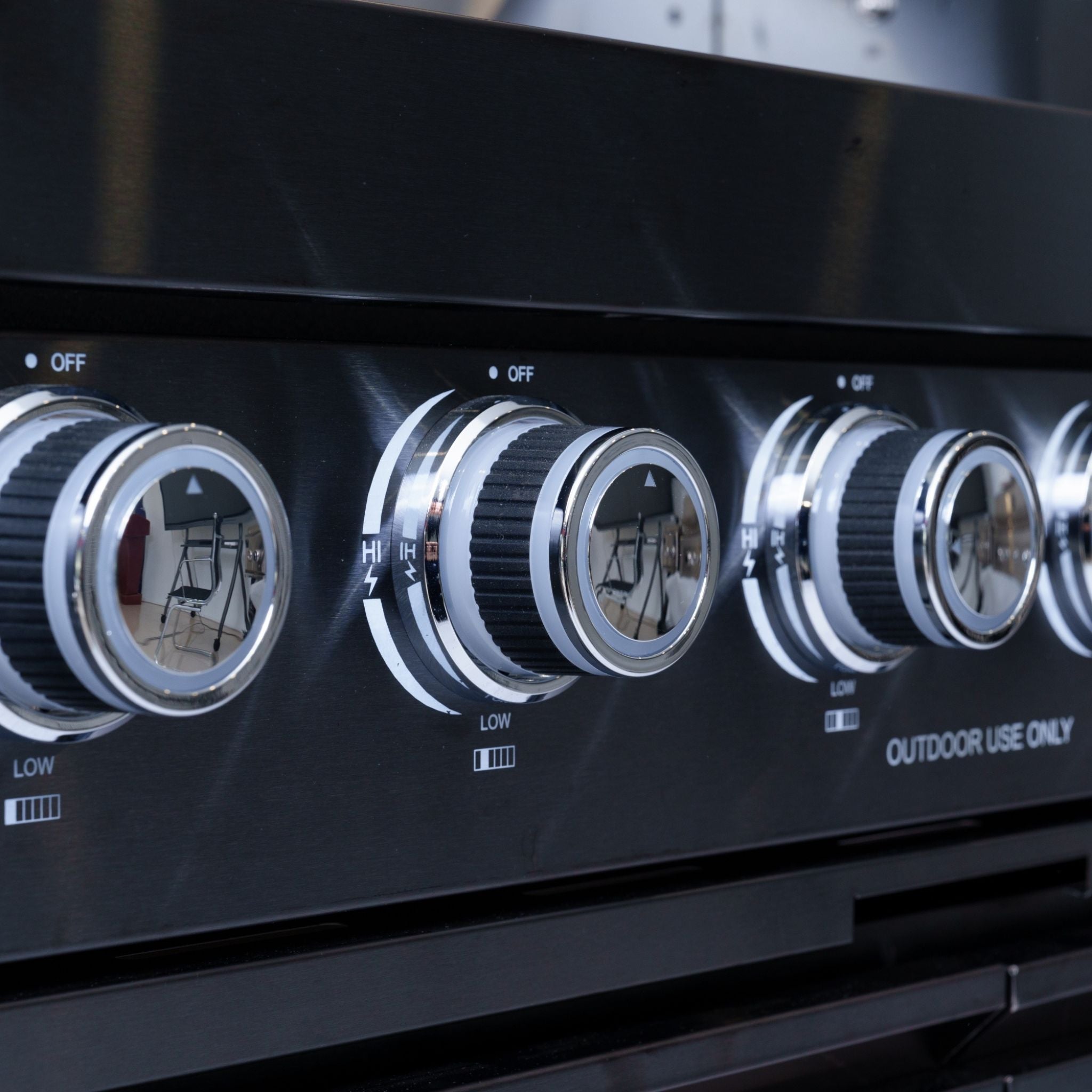 Castelle Flame Black Stainless Steel 4-Burner Gas Grill with Rotisserie Kit